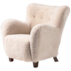 Fritz Hansen 1940s Sheepskin Armchair