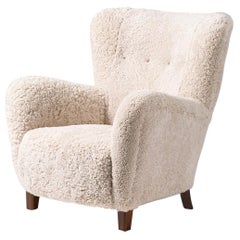 Fritz Hansen 1940s Sheepskin Armchair