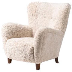 Fritz Hansen 1940s Sheepskin Armchair