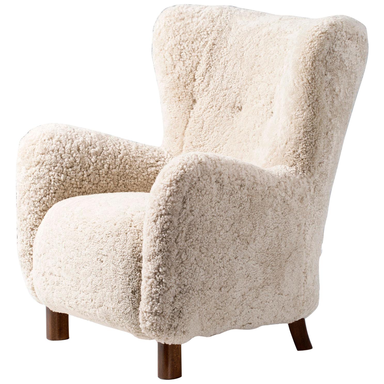 Fritz Hansen 1940s Sheepskin Armchair