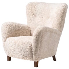 Fritz Hansen 1940s Sheepskin Armchair