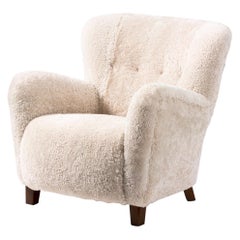 Fritz Hansen 1940s Sheepskin Armchair