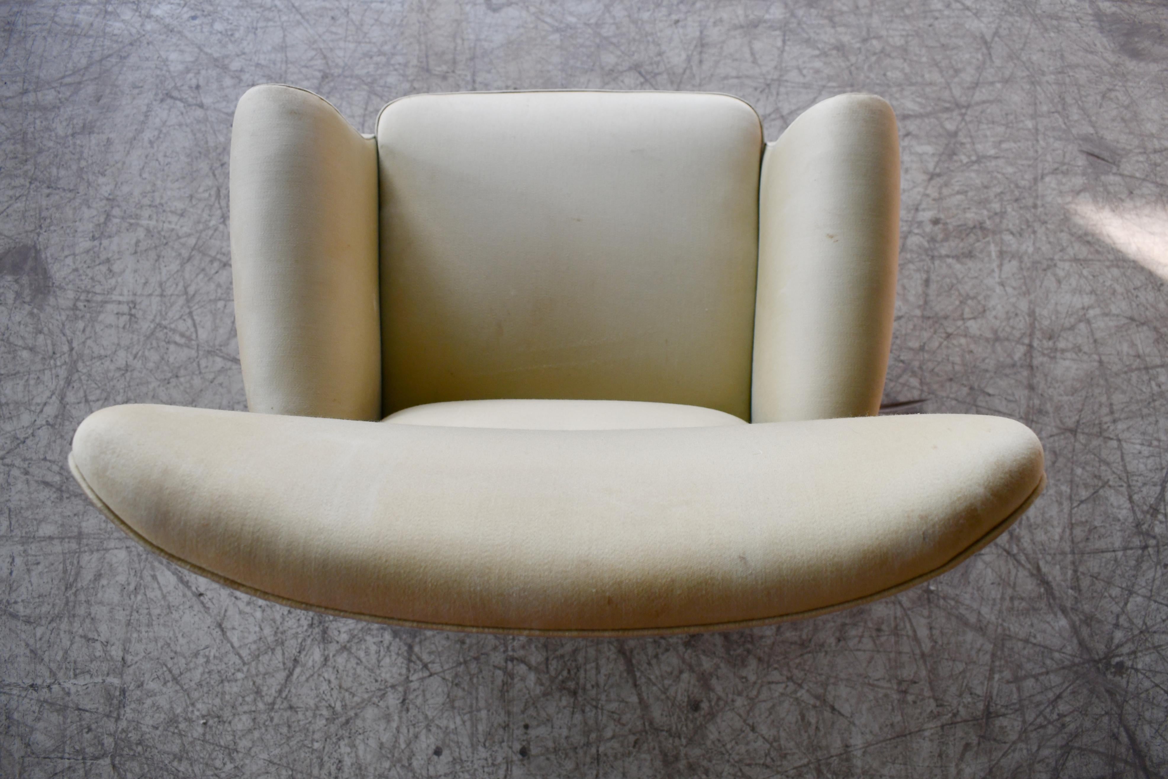 Fritz Hansen 1950s Highback Lounge Chair Danish Midcentury 2