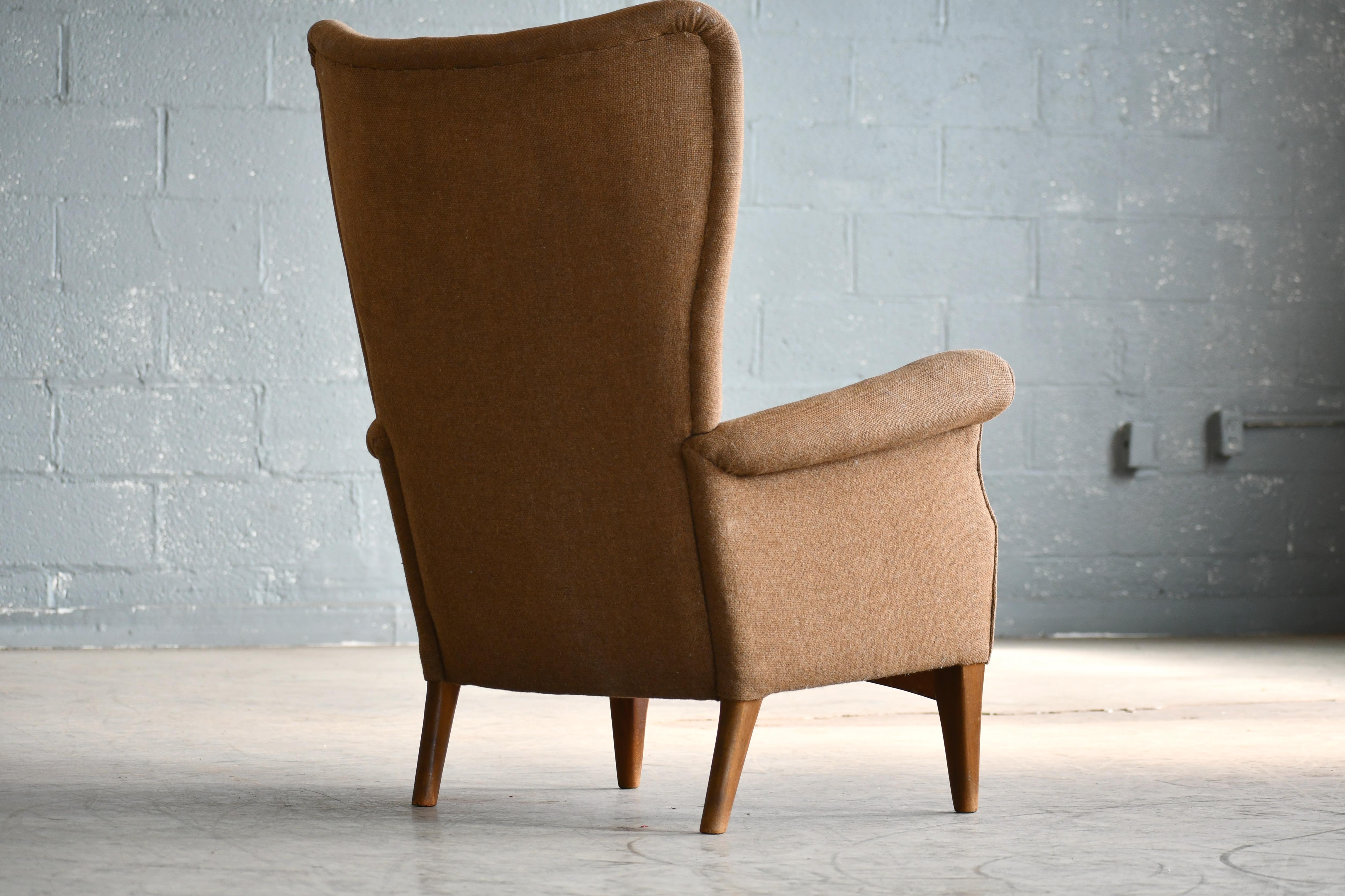 Fritz Hansen 1950s Highback Lounge Chair Model 8023 Variant Danish Midcentury 5