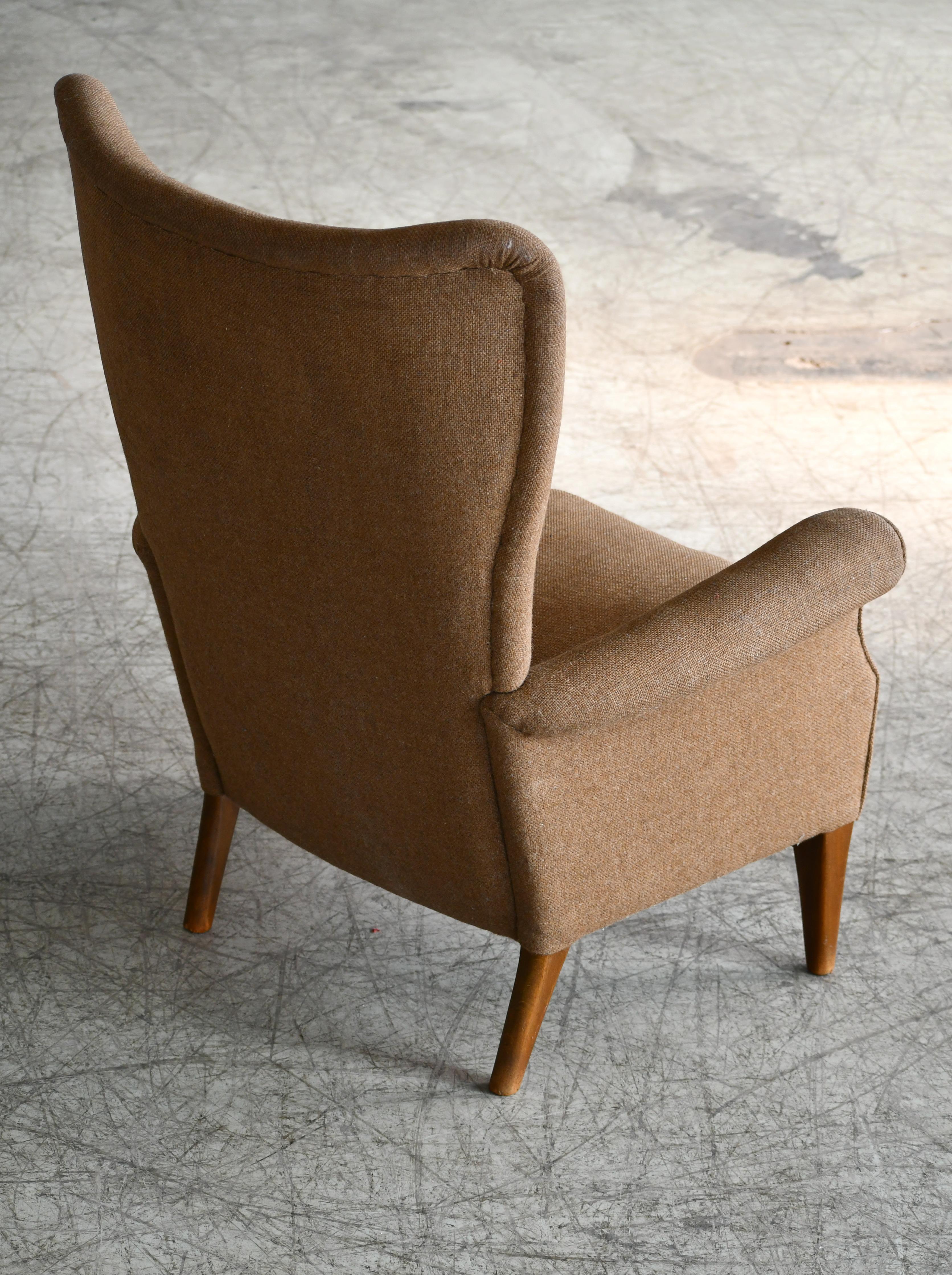 Fritz Hansen 1950s Highback Lounge Chair Model 8023 Variant Danish Midcentury 6