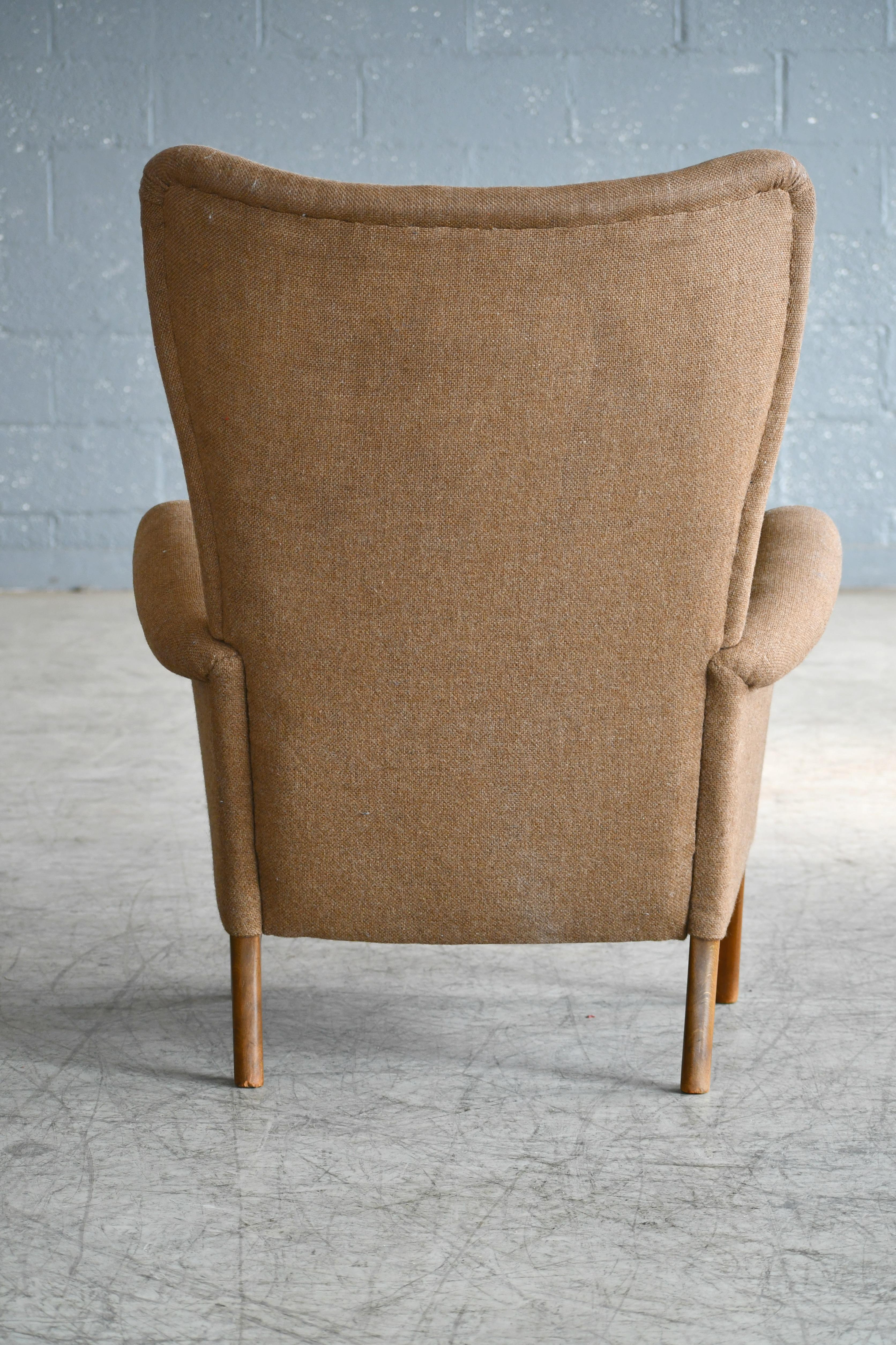 Fritz Hansen 1950s Highback Lounge Chair Model 8023 Variant Danish Midcentury 2