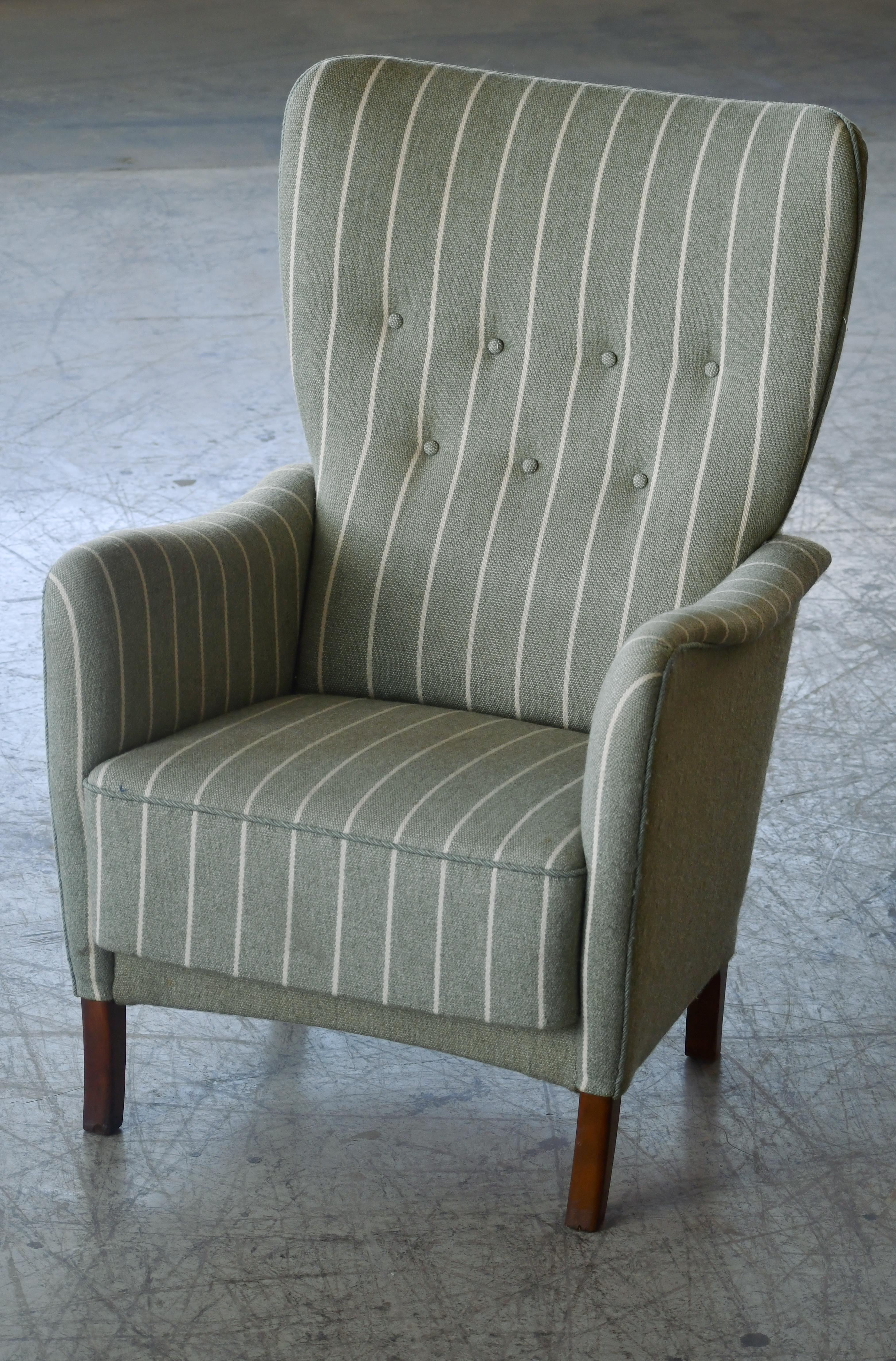 Fritz Hansen 1950s Highback Lounge Chair Model 8023 Variant Danish Midcentury 5