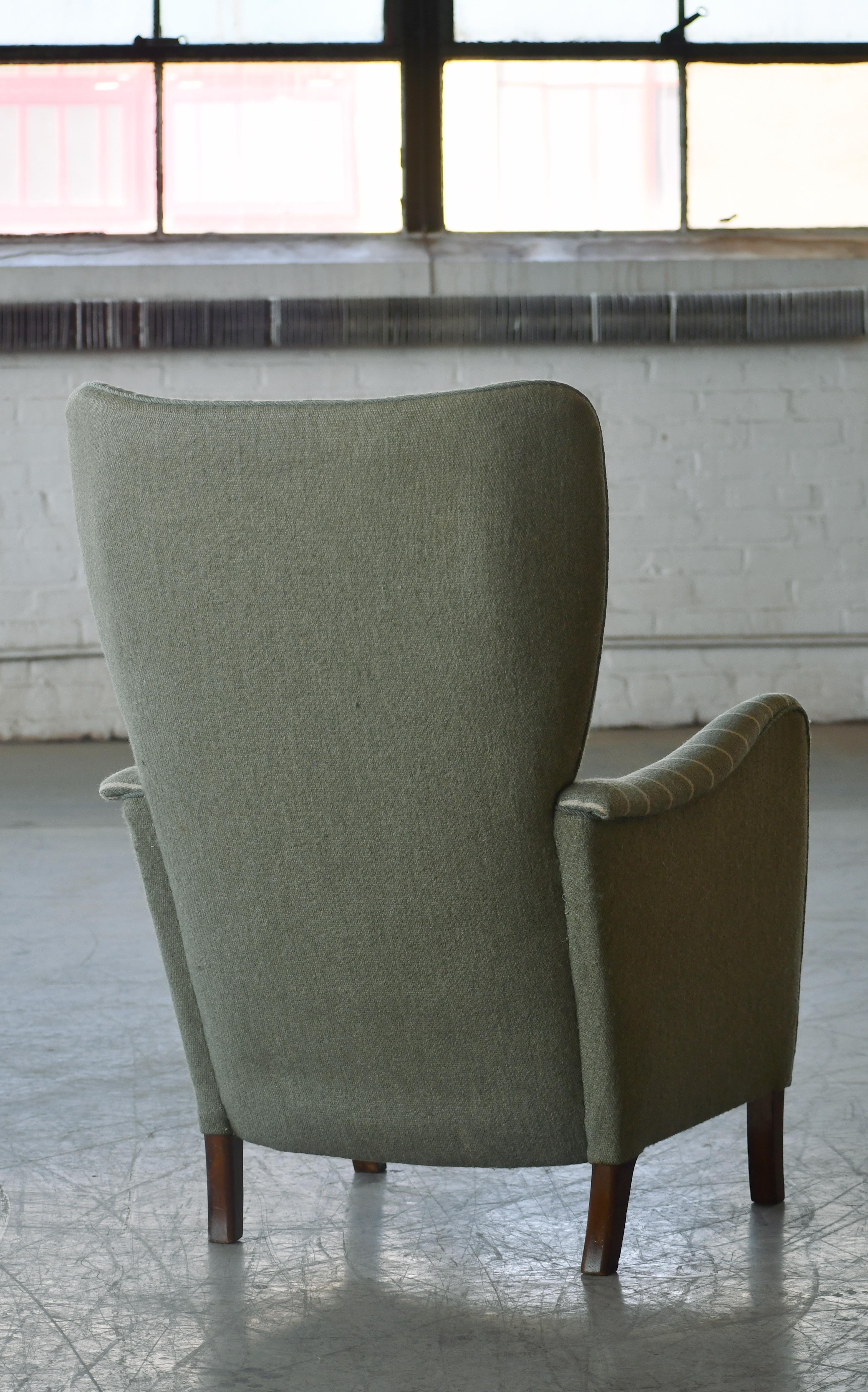 Fritz Hansen 1950s Highback Lounge Chair Model 8023 Variant Danish Midcentury 3