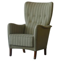 Fritz Hansen 1950s Highback Lounge Chair Model 8023 Variant Danish Midcentury