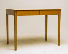 Fritz Hansen 1950s Small Maple Desk with Laminate Top and Two Drawers