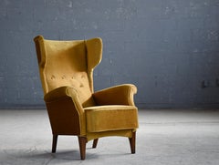 Fritz Hansen 1950s Wingback Chair Model 8023 in Teak Danish Midcentury