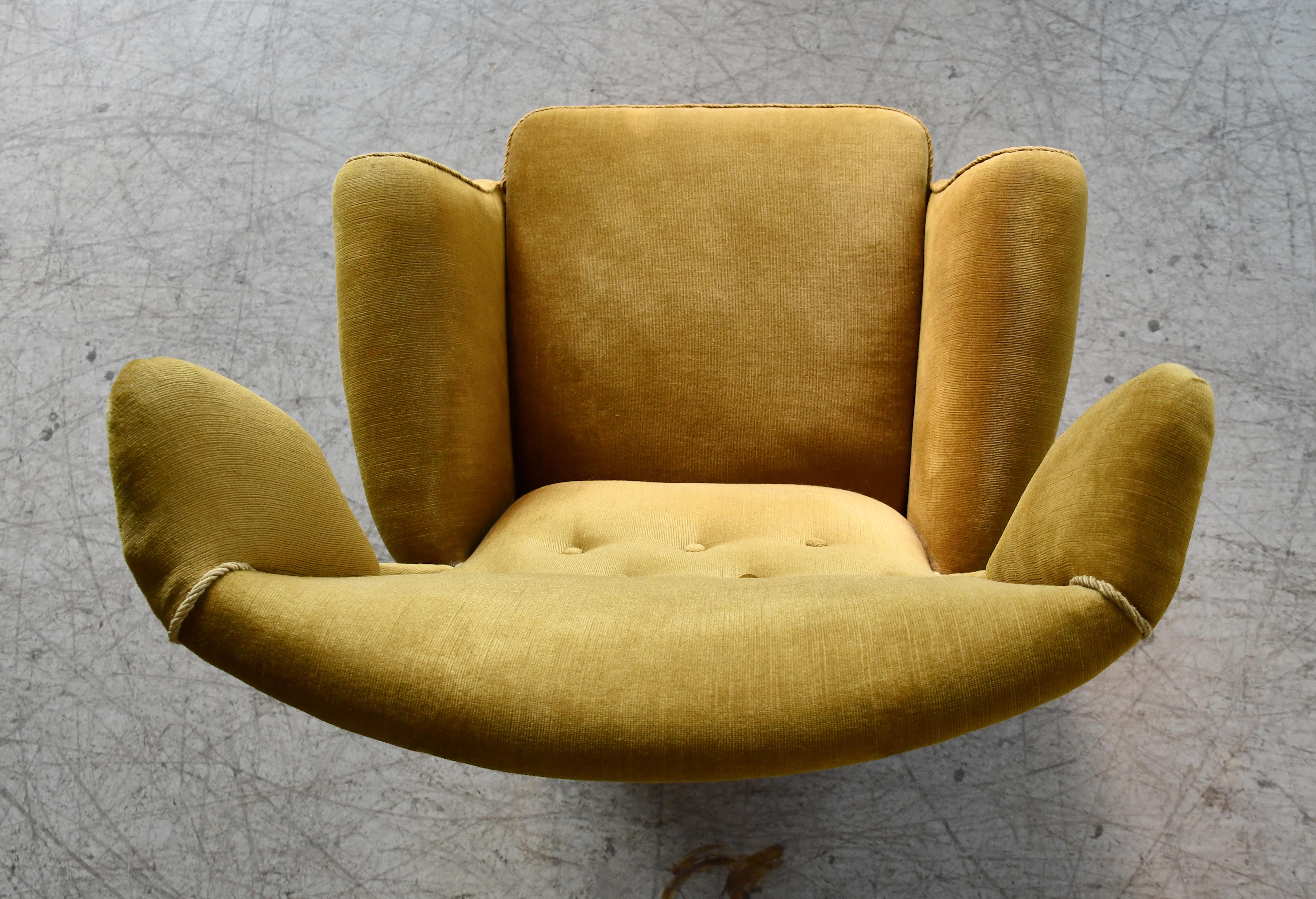 Mid-20th Century Fritz Hansen 1950s Wingback Chair Model 8023 in Teak Danish Midcentury