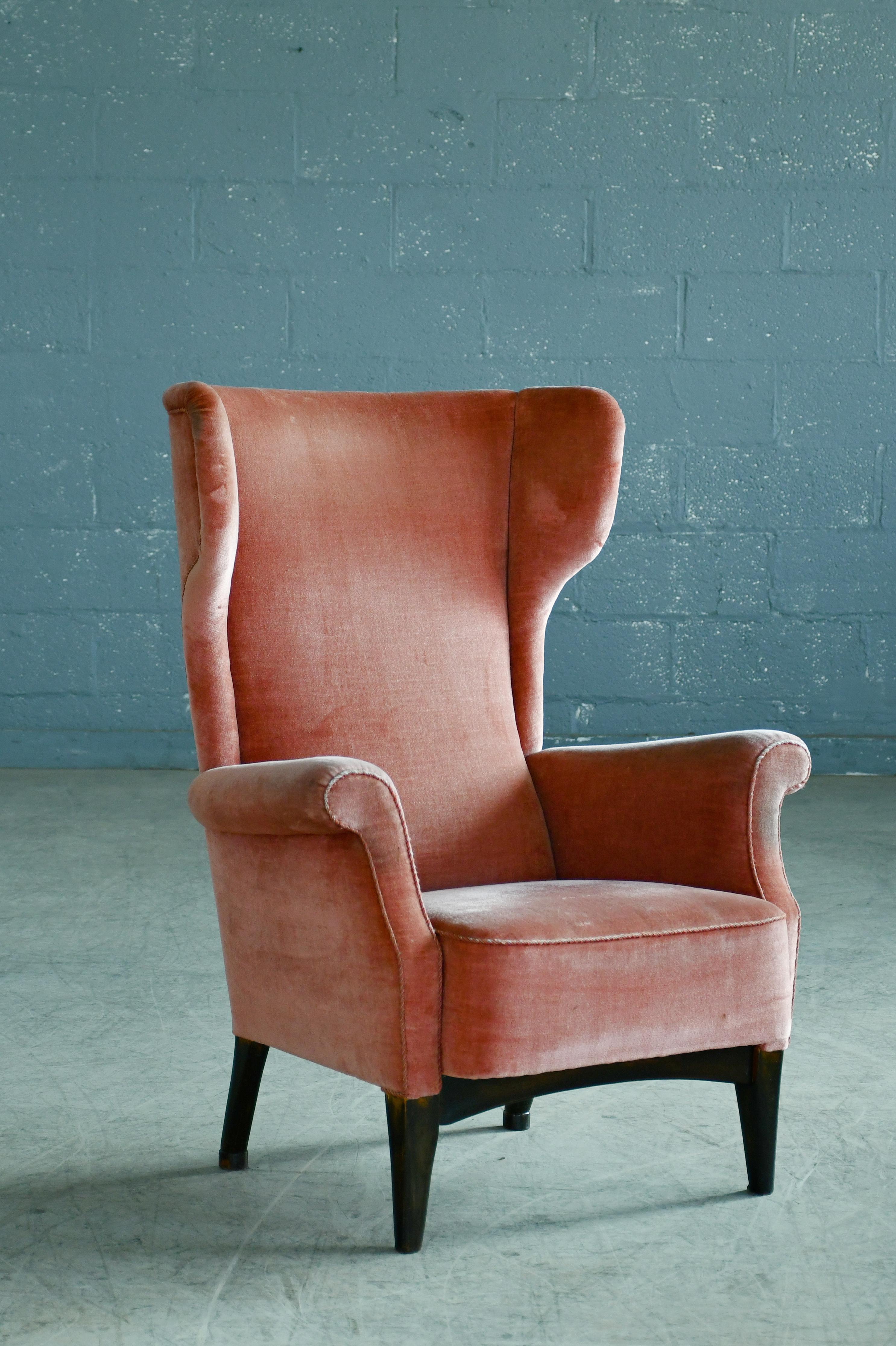 Fritz Hansen 1950s Wingback Chair Model 8023 in Teak Danish Midcentury 2