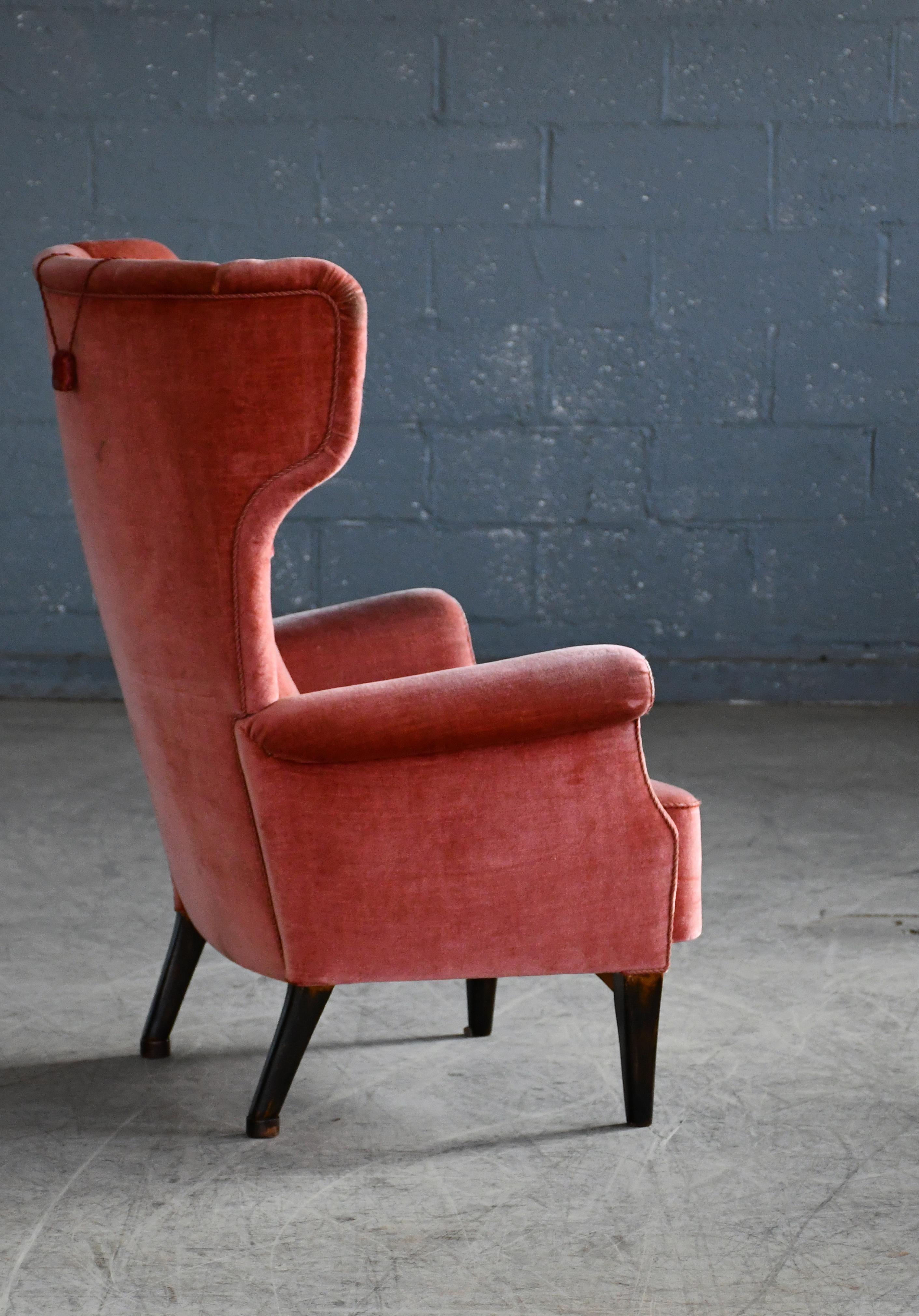 Fritz Hansen 1950s Wingback Chair Model 8023 in Teak Danish Midcentury 3