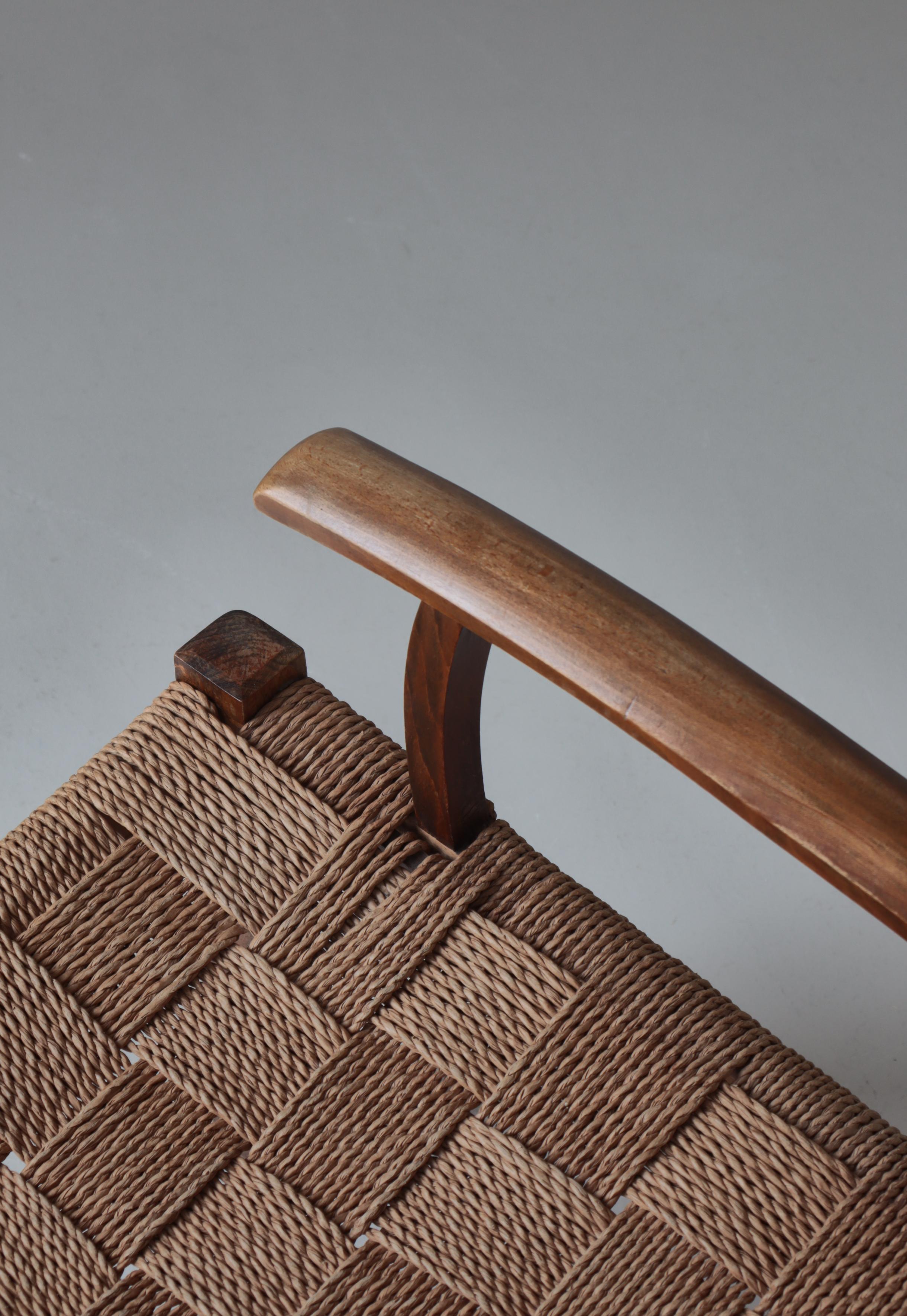 Fritz Hansen-Sessel aus Buche und Seegras, skandinavische Moderne, 1930er Jahre im Angebot 6