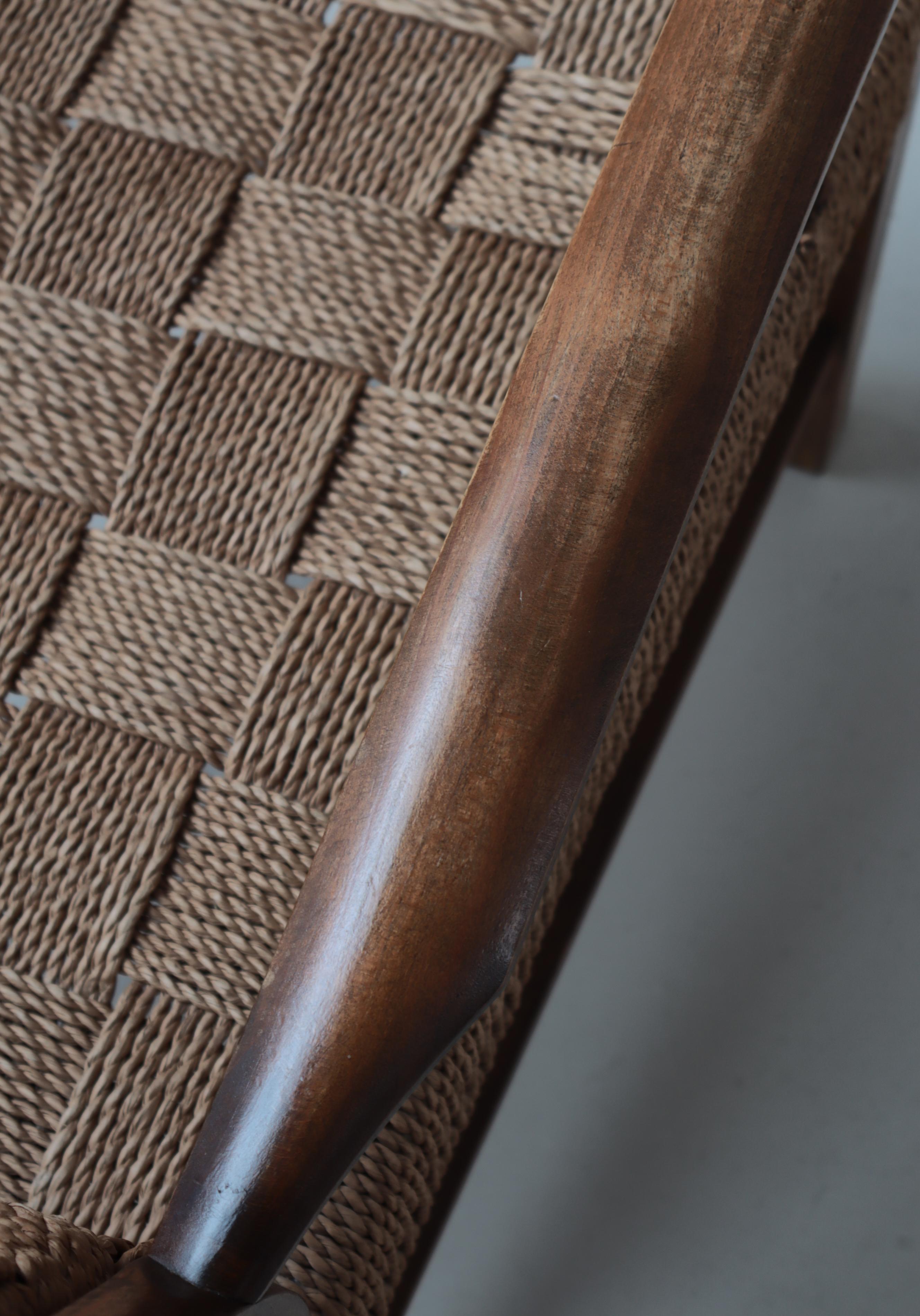 Fritz Hansen-Sessel aus Buche und Seegras, skandinavische Moderne, 1930er Jahre im Angebot 7