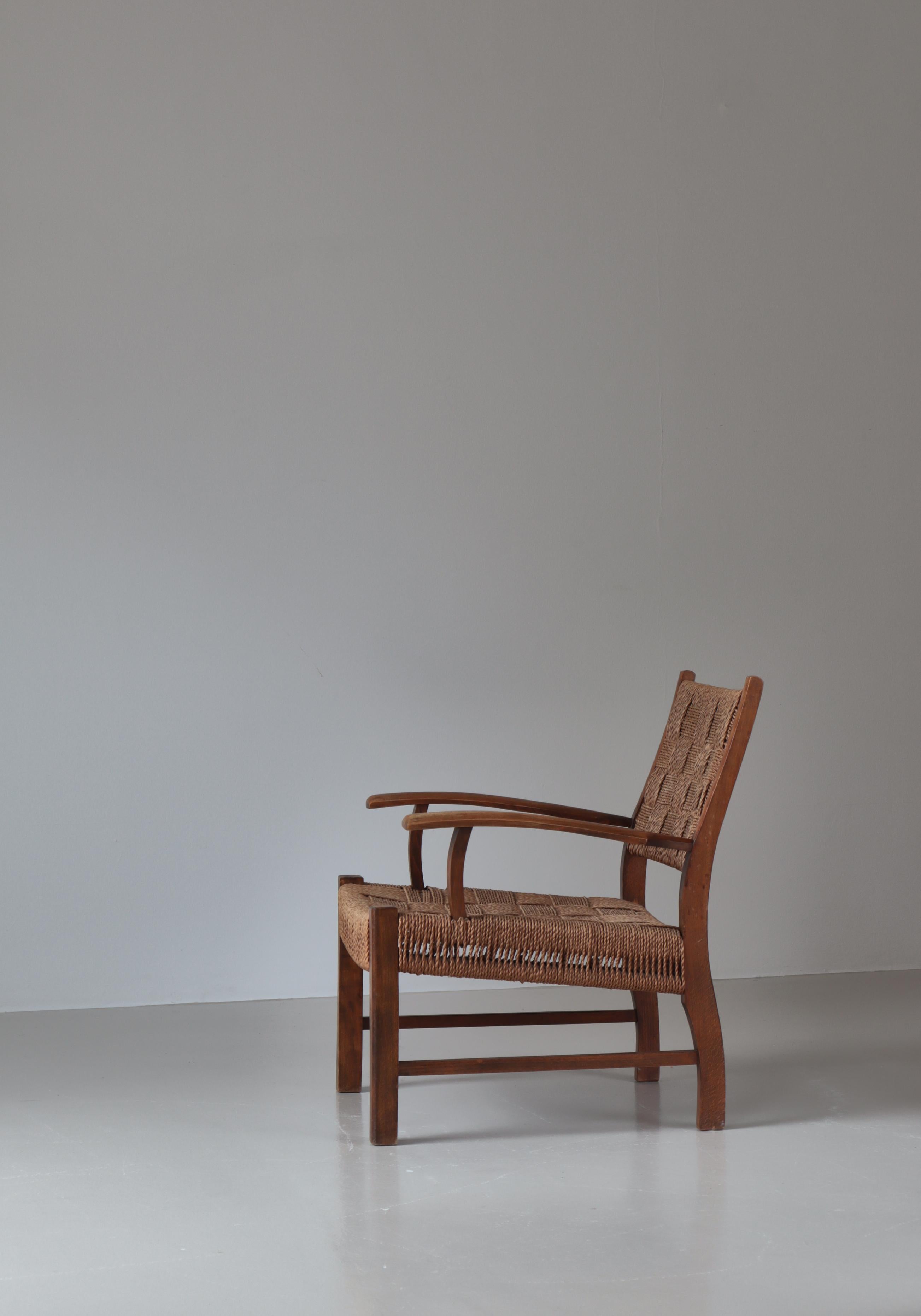 Fritz Hansen-Sessel aus Buche und Seegras, skandinavische Moderne, 1930er Jahre im Angebot 8