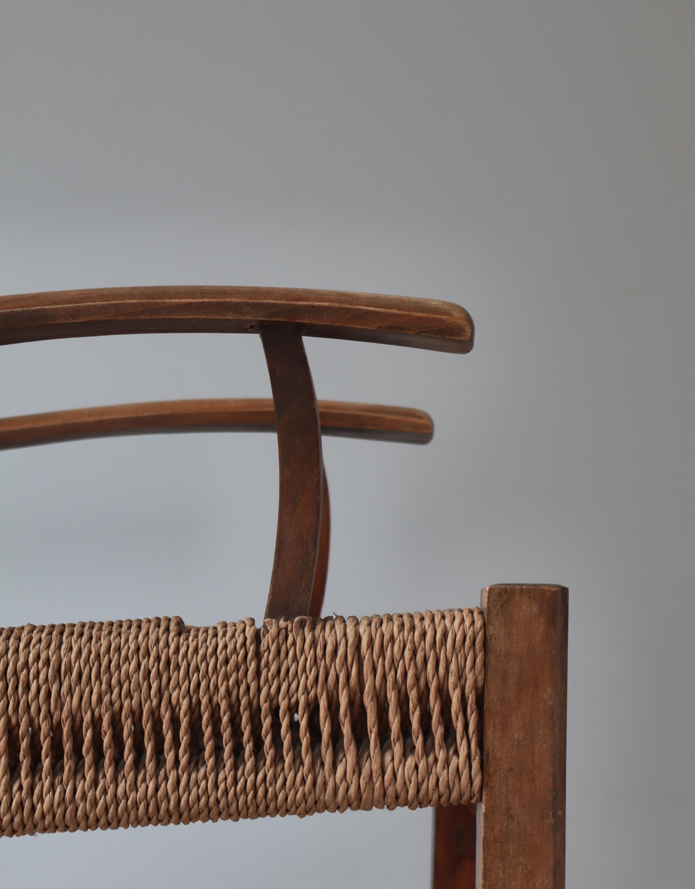 Fritz Hansen-Sessel aus Buche und Seegras, skandinavische Moderne, 1930er Jahre im Angebot 12