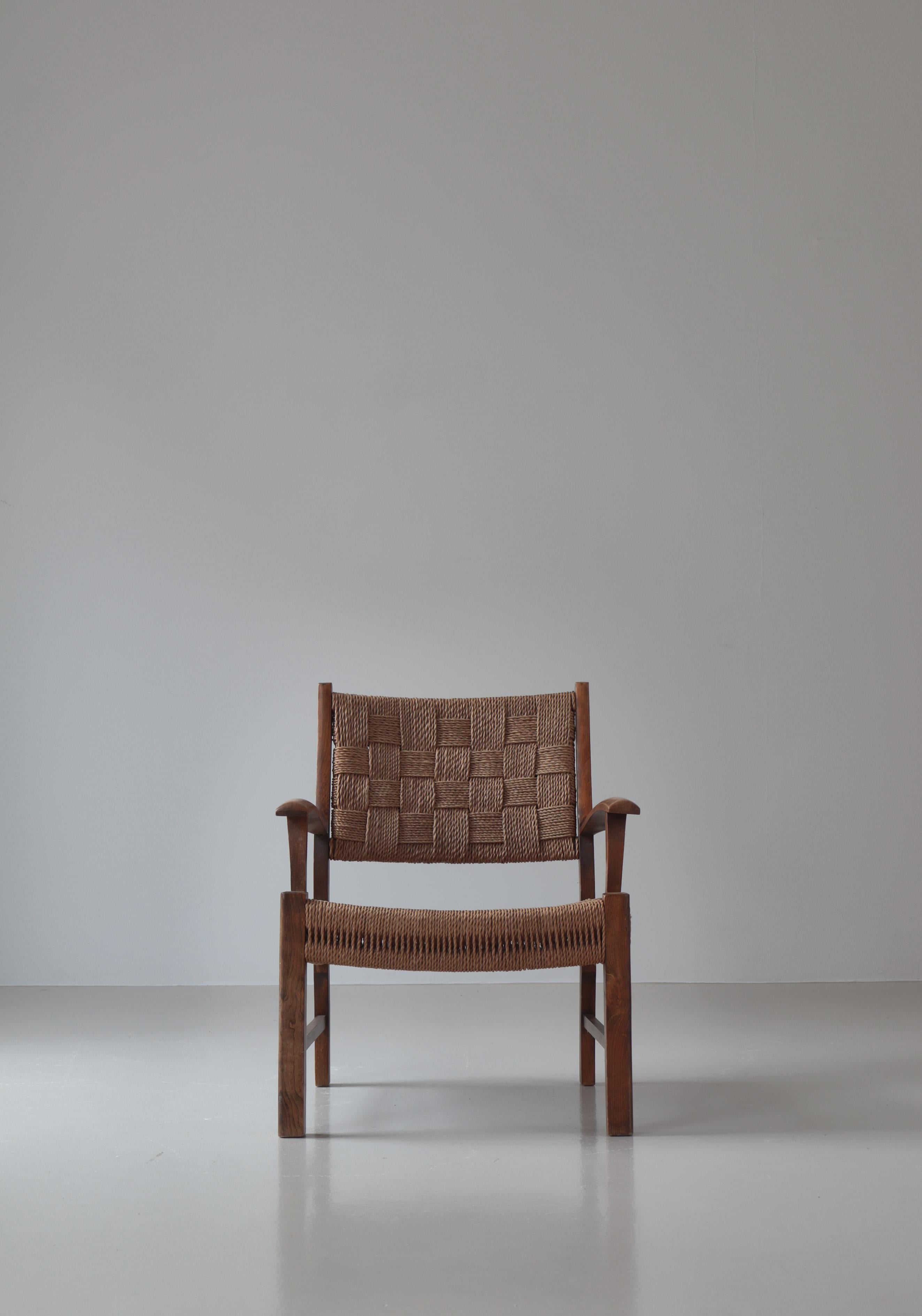 Fritz Hansen-Sessel aus Buche und Seegras, skandinavische Moderne, 1930er Jahre im Angebot 14