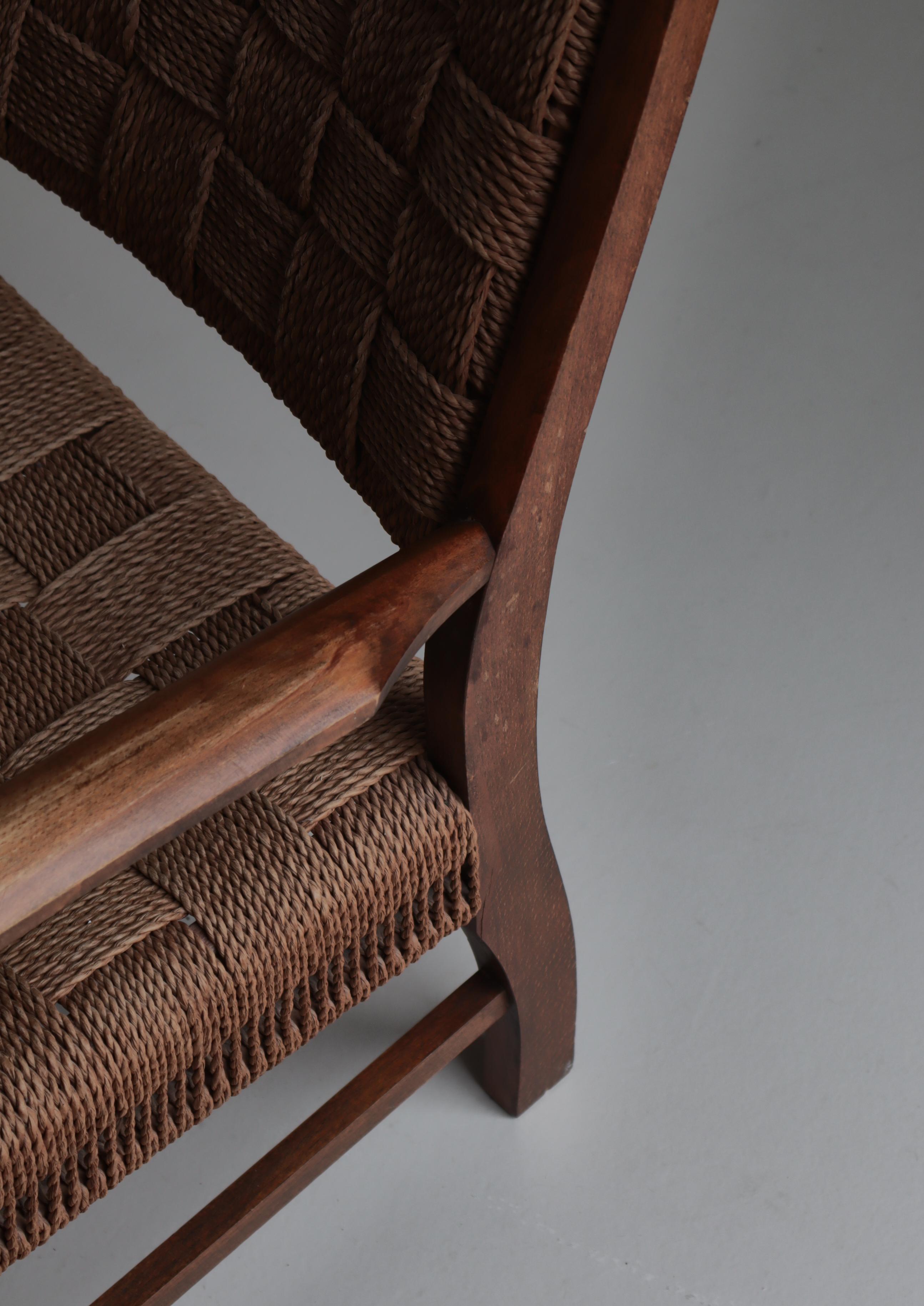 Fritz Hansen-Sessel aus Buche und Seegras, skandinavische Moderne, 1930er Jahre im Angebot 3