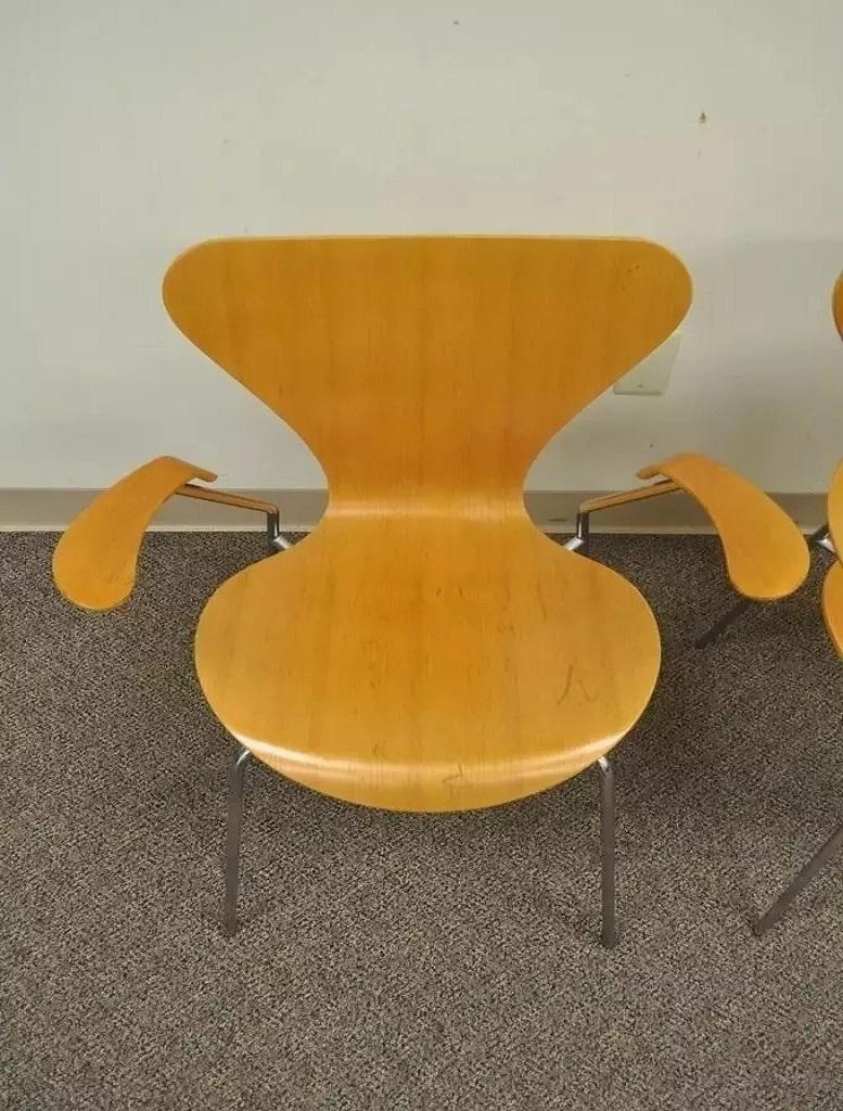 Sconosciuto Fritz Hansen Arne Jacobsen Knoll Serie 7 Poltrone Danesi in Teak (A) - Coppia in vendita