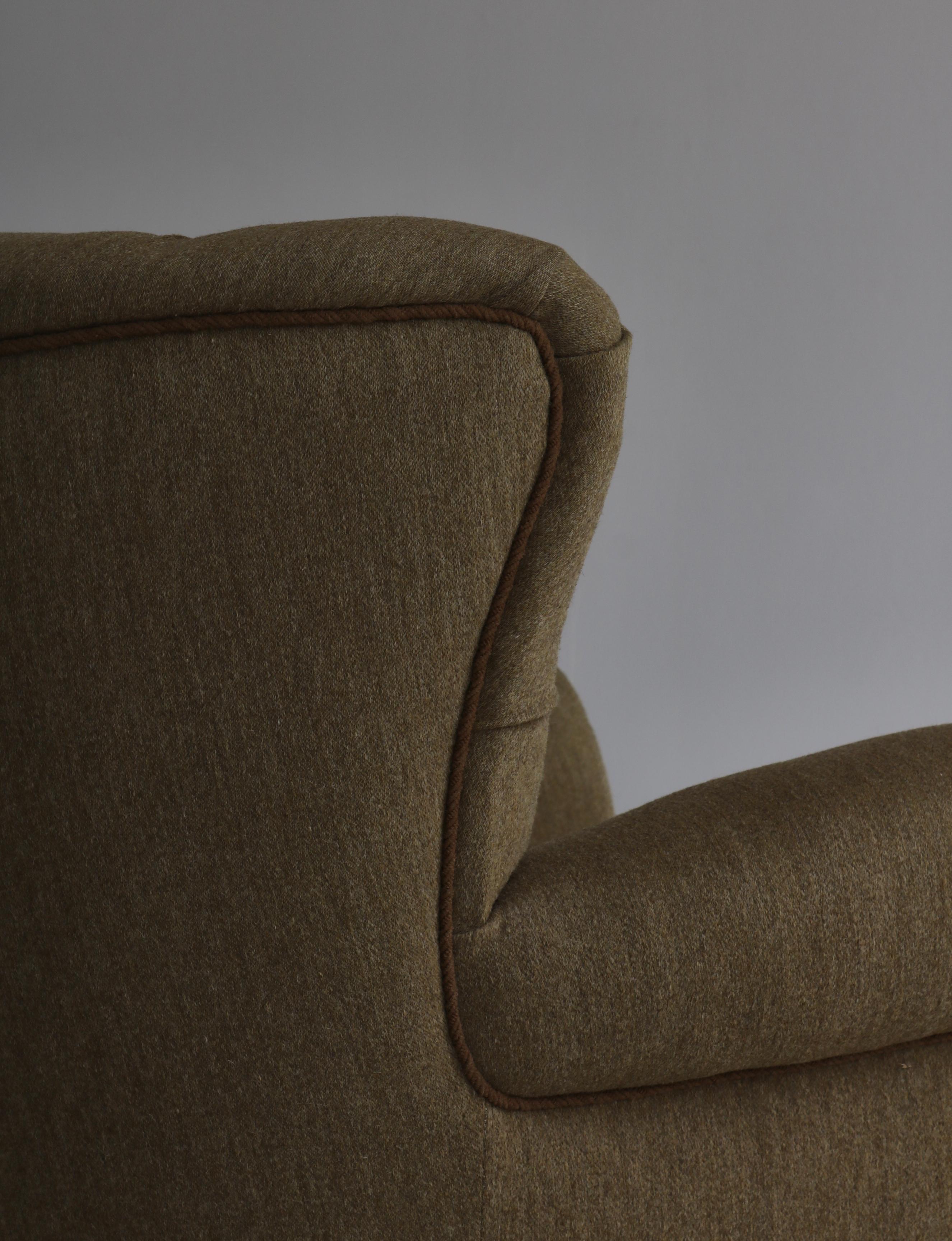 Fauteuils modernes danois Fritz Hansen en orme et laine Savak, années 1940, Danemark 1