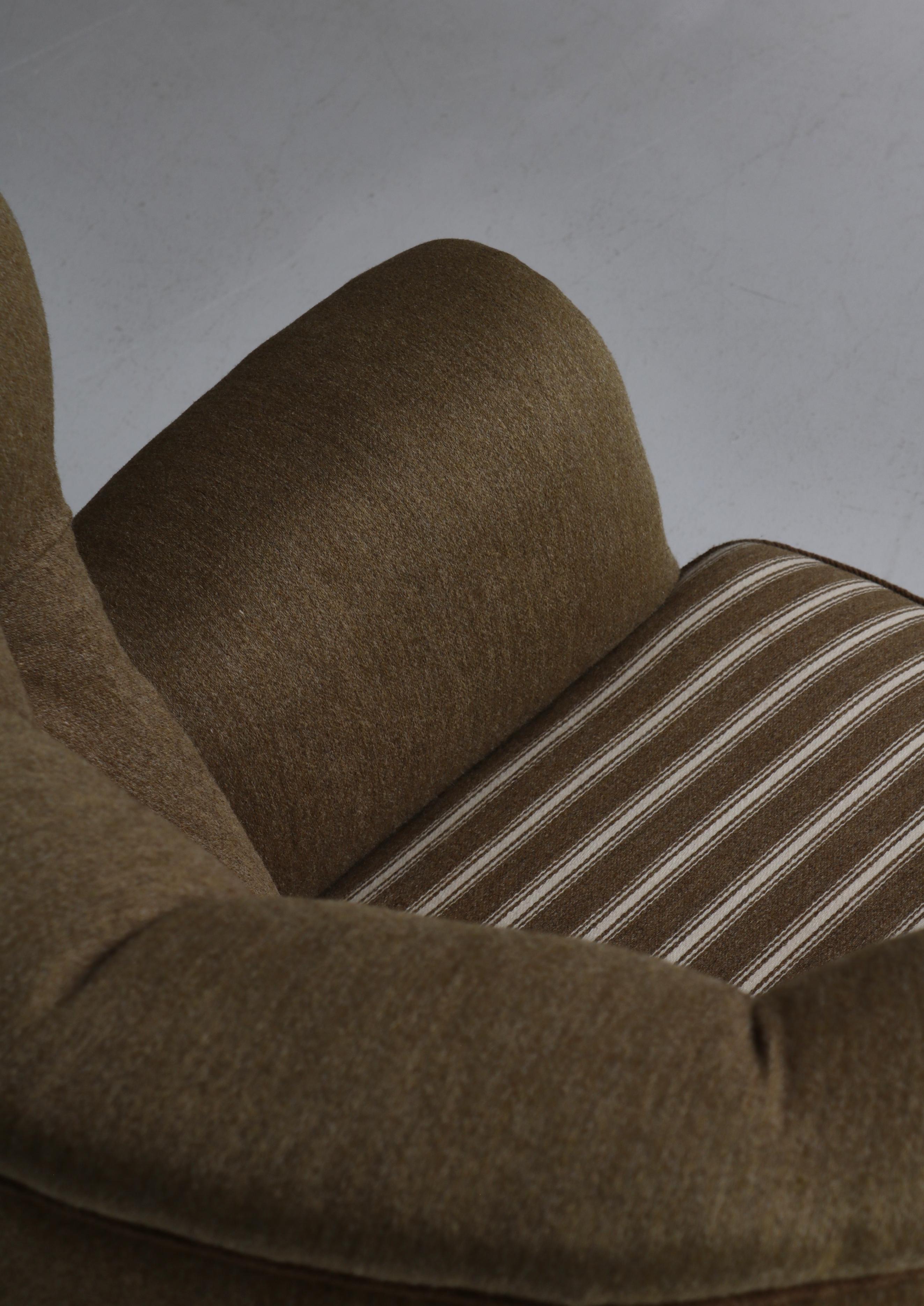 Fauteuils modernes danois Fritz Hansen en orme et laine Savak, années 1940, Danemark 2