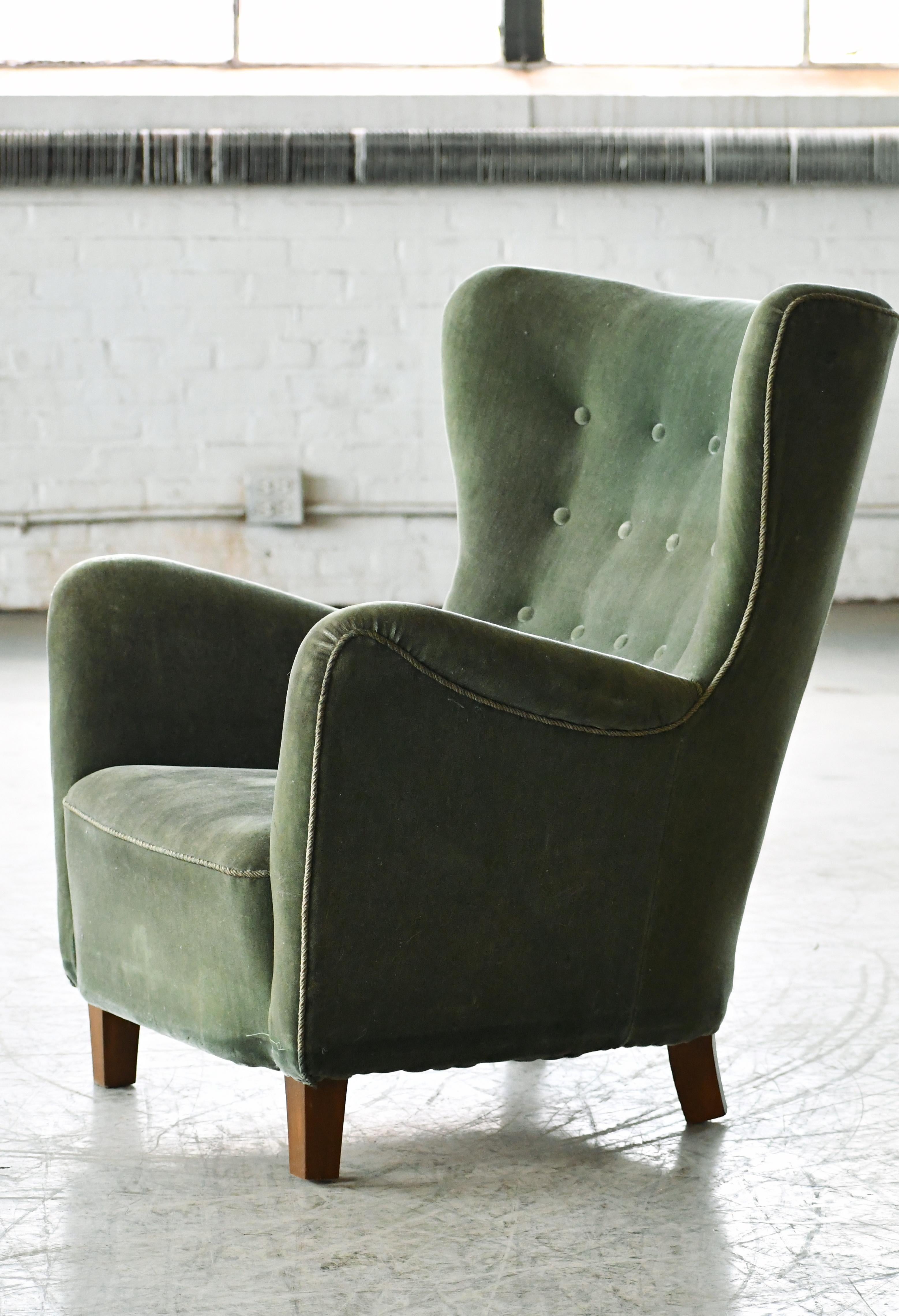 Fritz Hansen Attributed Model 1669 Style Easy Chair, Denmark, 1940s  6