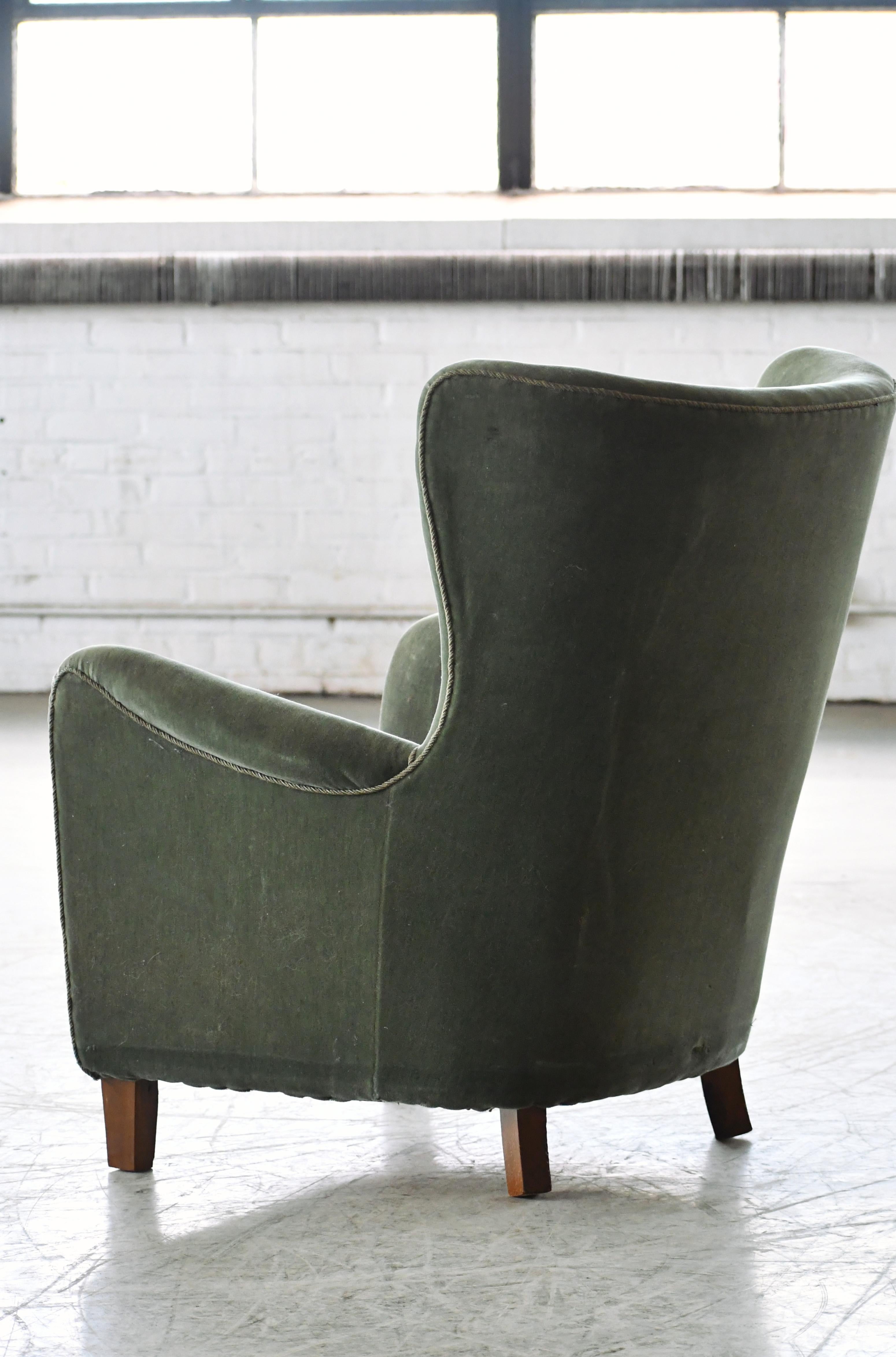 Fritz Hansen Attributed Model 1669 Style Easy Chair, Denmark, 1940s  7