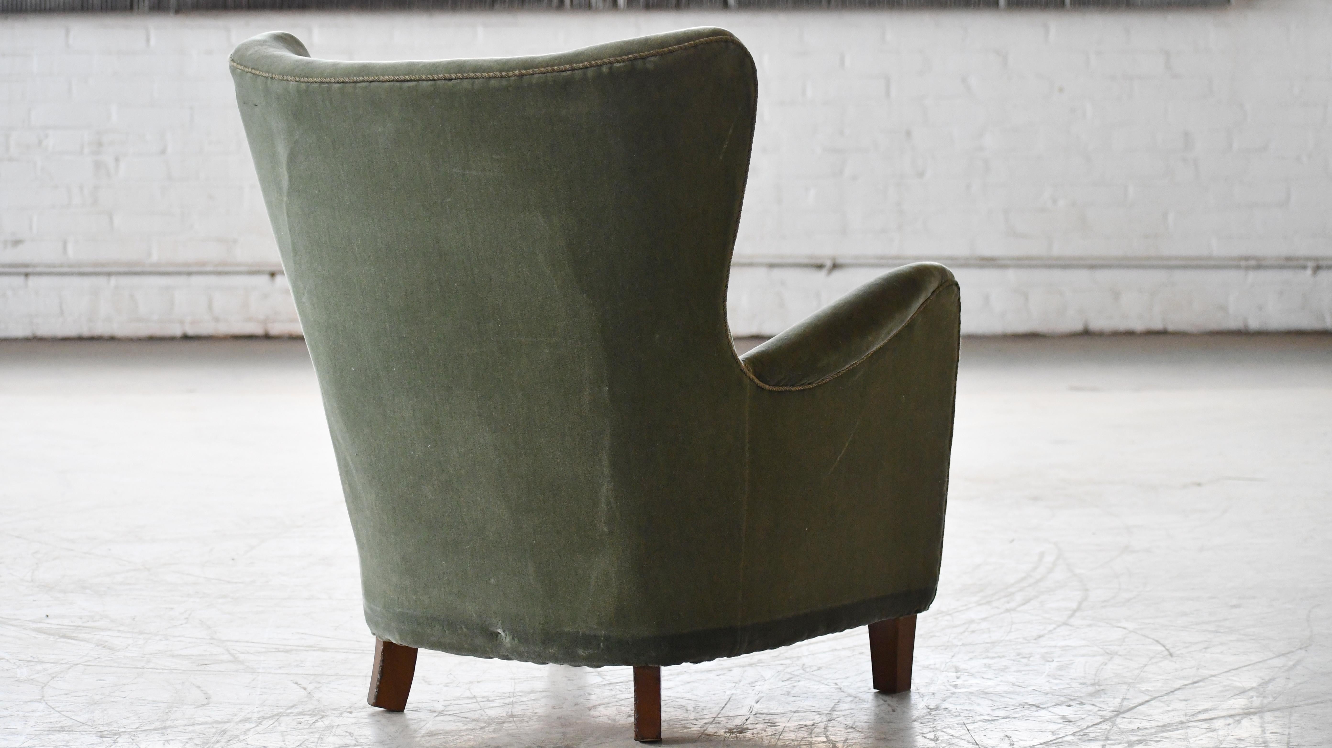Fritz Hansen Attributed Model 1669 Style Easy Chair, Denmark, 1940s  1