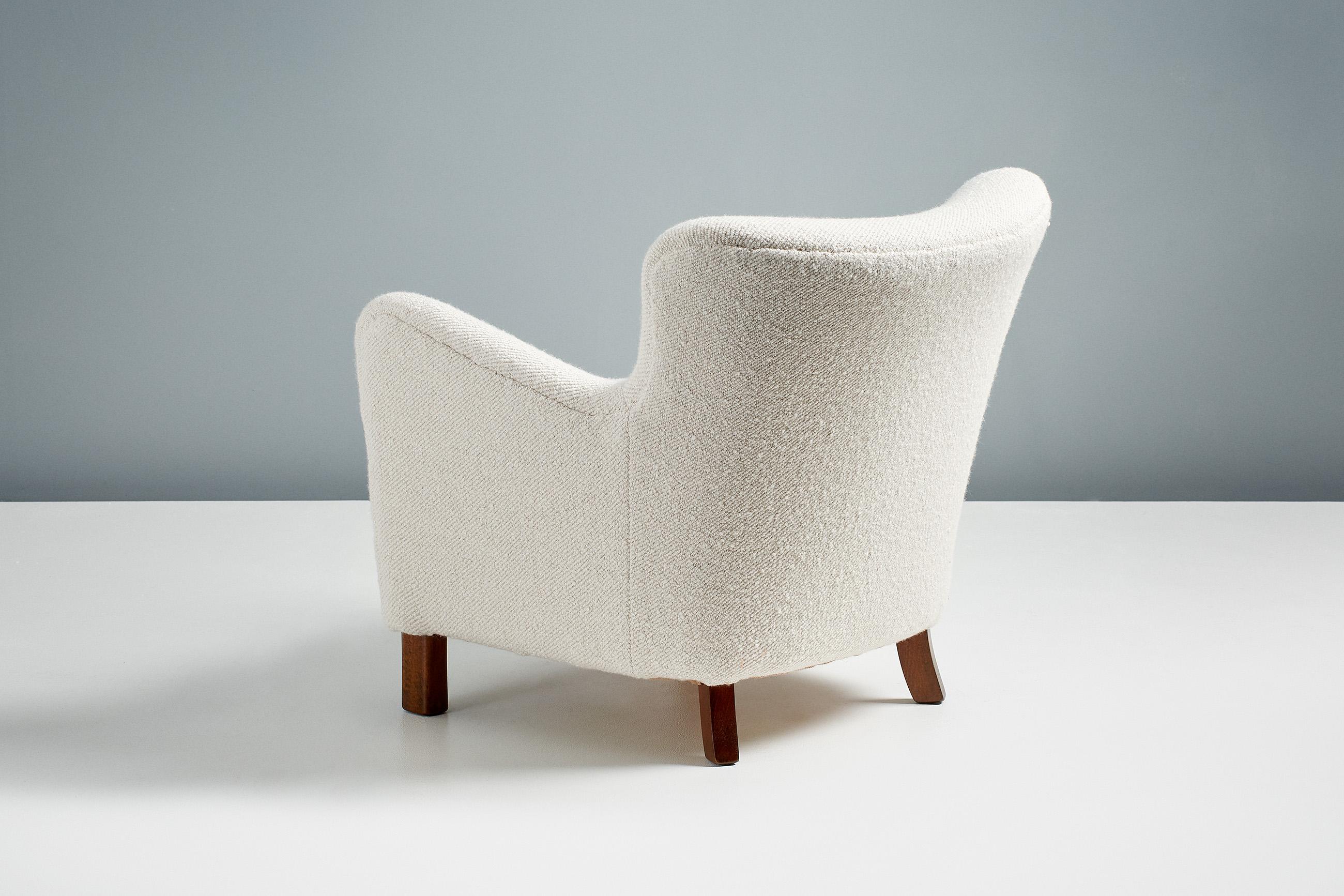 Danish Fritz Hansen Boucle Lounge Chairs, c1940s
