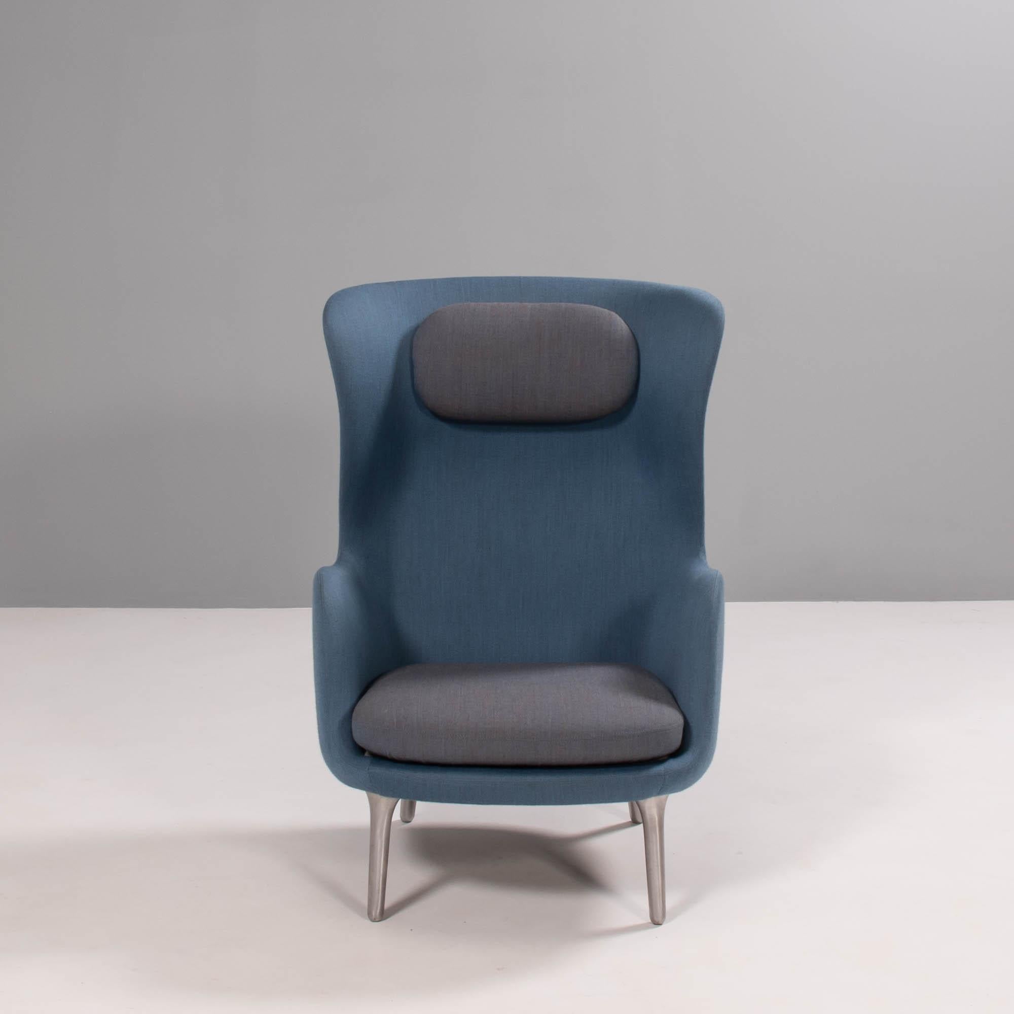 Designed by Jaime Hayon for Fritz Hansen, the RO lounge armchair is named after the Danish word for ‘tranquillity’.

The soft curves of the chair combined with the high backrest creates a cocoon like environment.

The shell of the chair is
