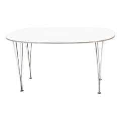 Fritz Hansen by Piet Hein and Bruno Mathsson White Super-Elliptic Table, 1996