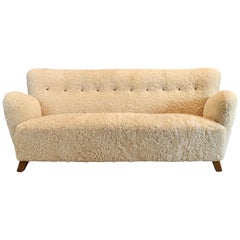 Fritz Hansen Couch in Shearling, 1940s