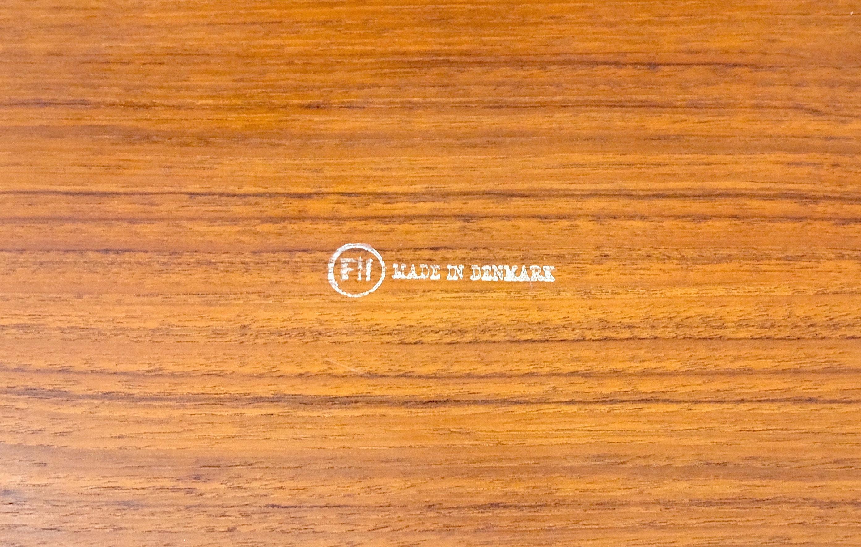 Teak Fritz Hansen Danish Mid-Century Modern Folding Coffee Table Stand Tray Top Mint! For Sale
