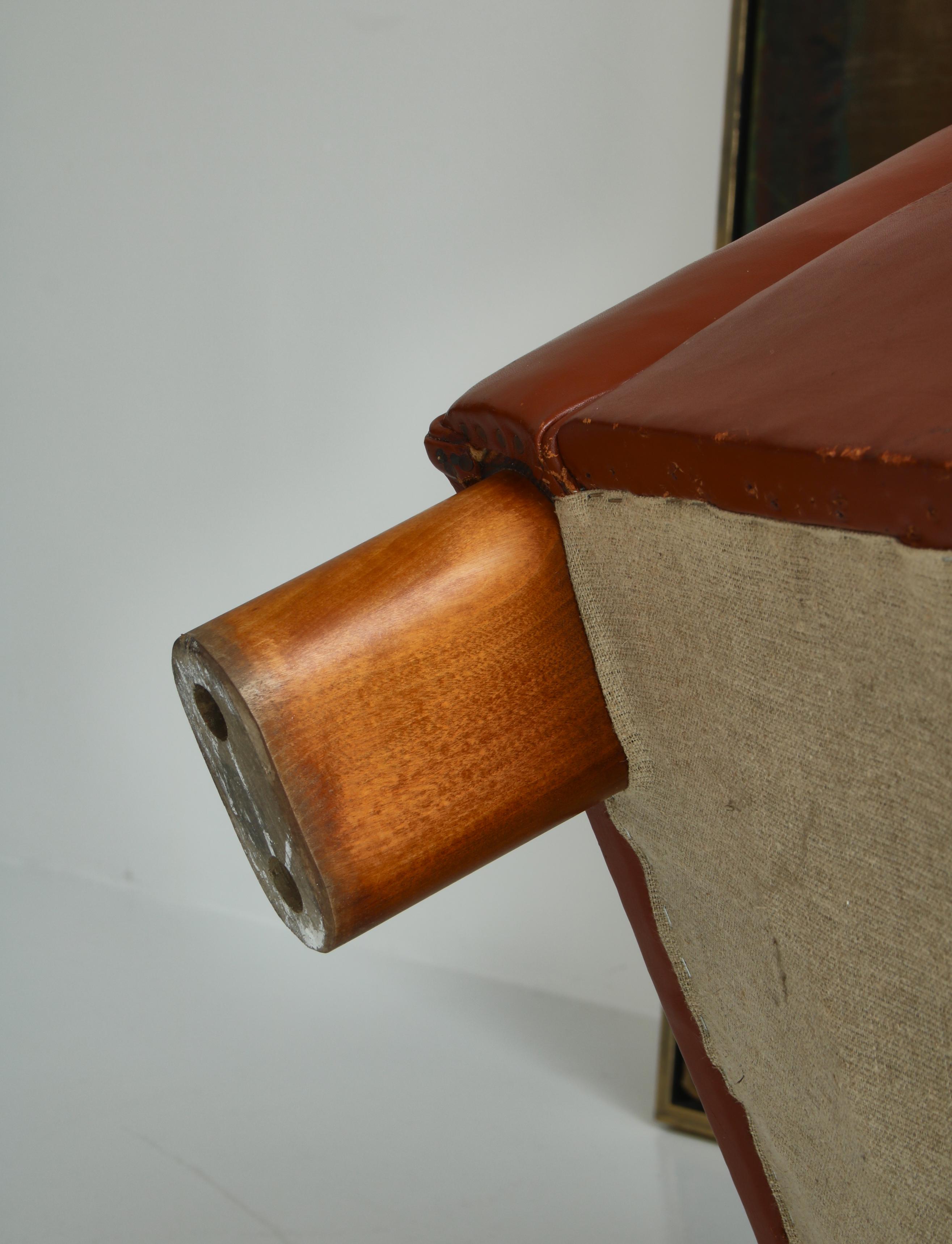 Fritz Hansen, sedia moderna danese in pelle e faggio, anni '40 in vendita 12