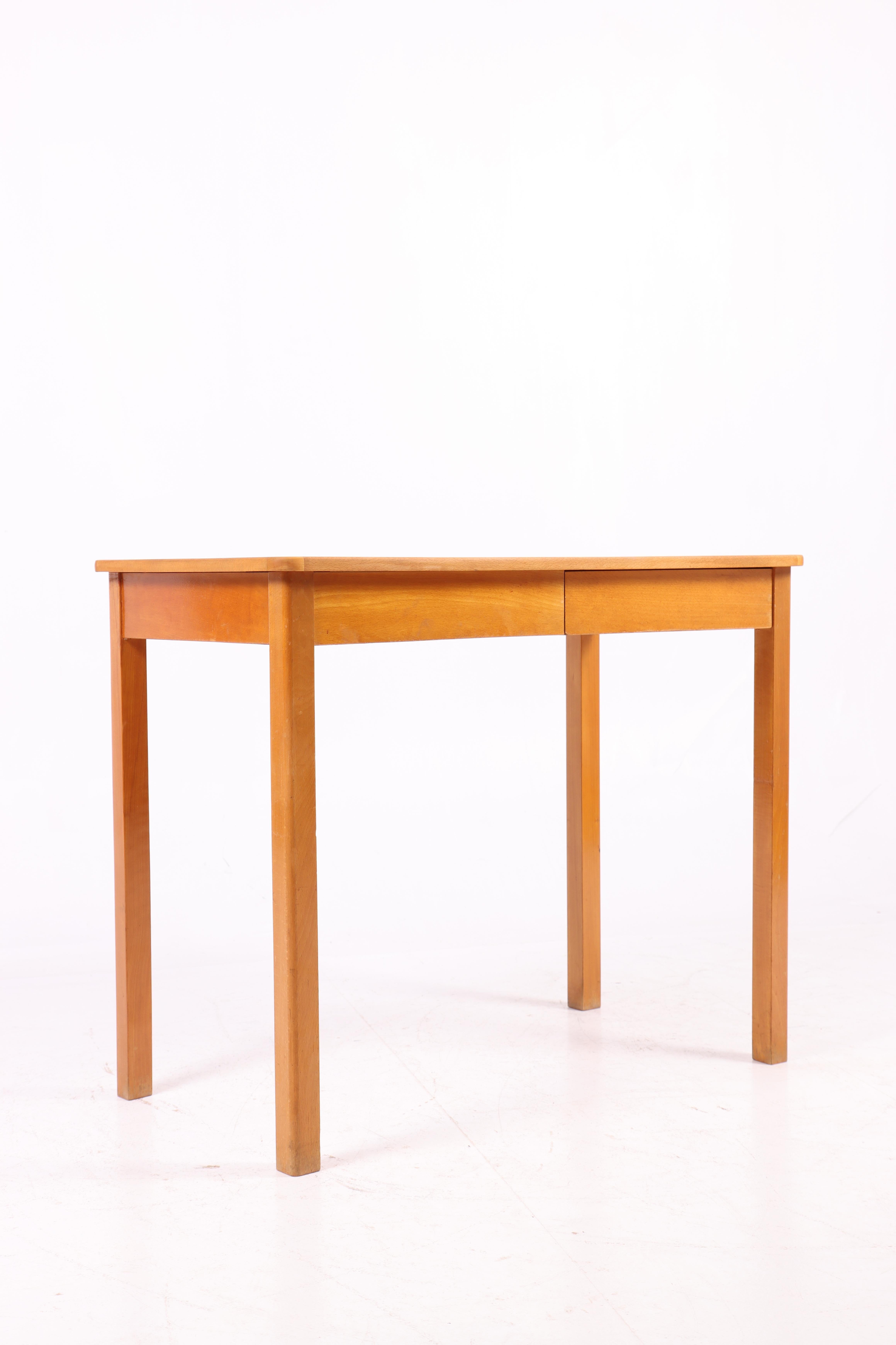 Scandinavo moderno Scrivania e sedia Fritz Hansen in olmo e beeche con pelle, anni '40 in vendita