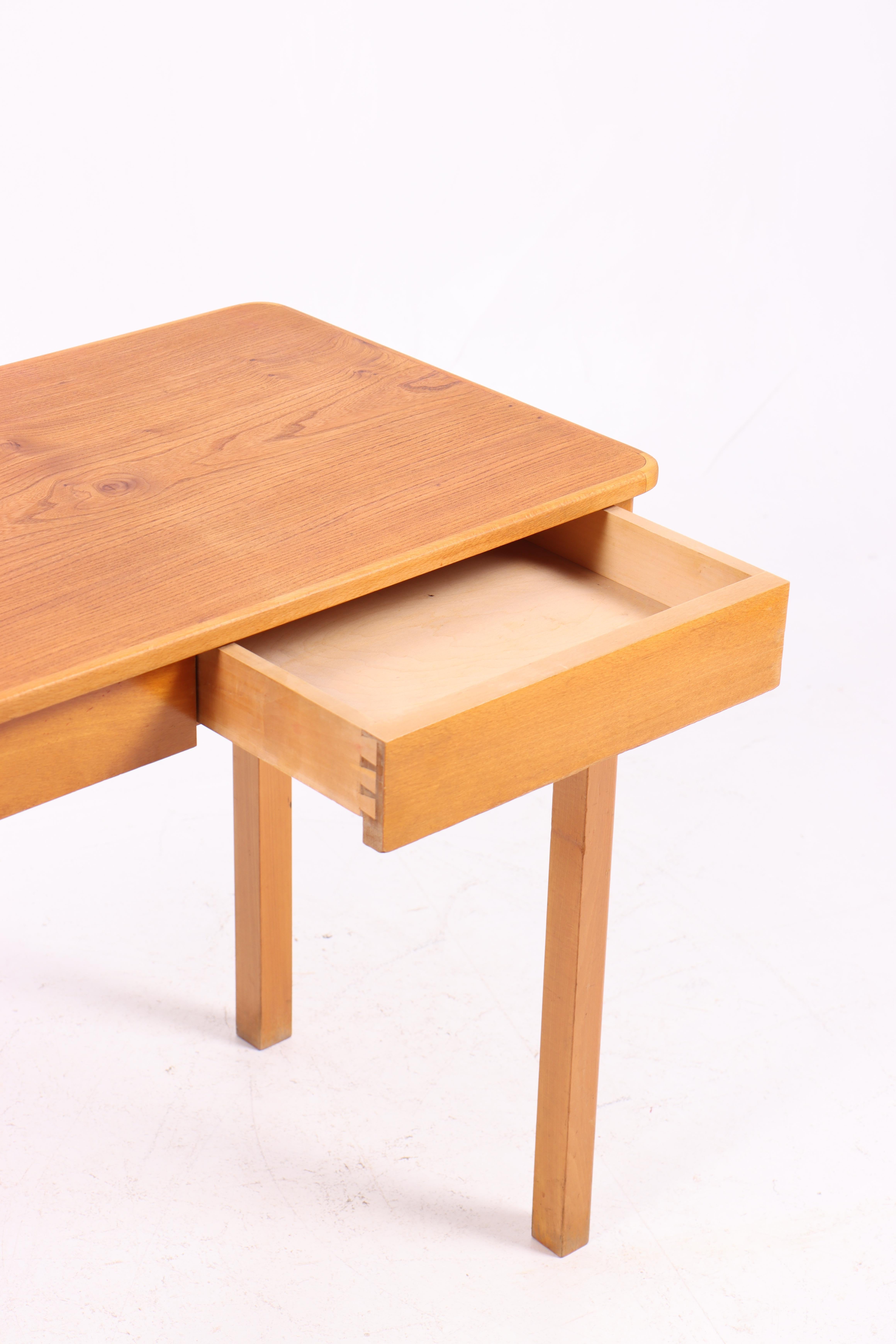 Danese Scrivania e sedia Fritz Hansen in olmo e beeche con pelle, anni '40 in vendita