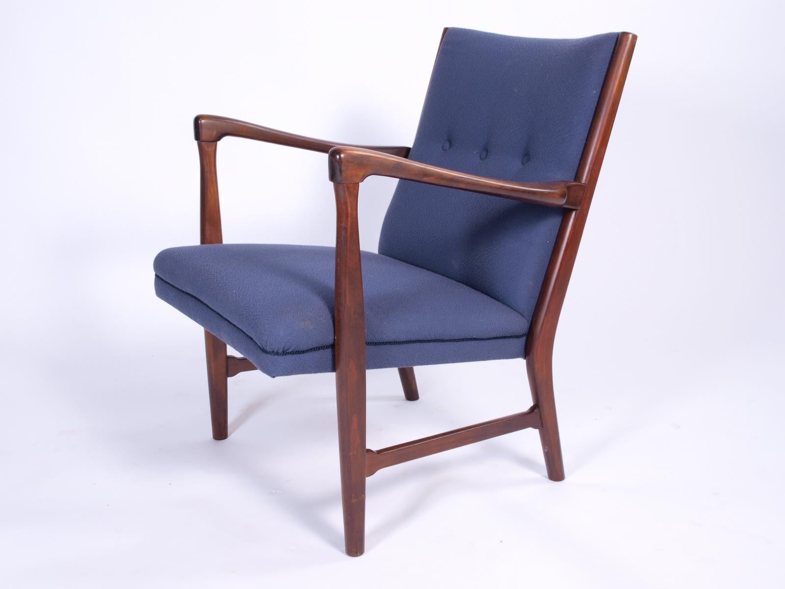 Mid-Century Modern Fritz Hansen Easy Chairs Made in Denmark 1960s
