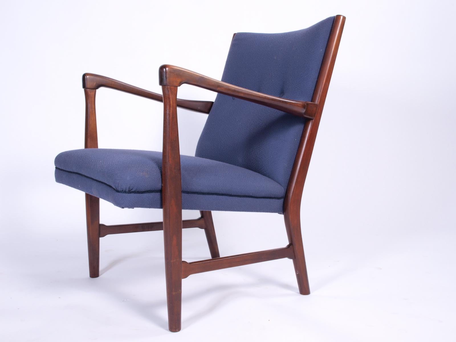 Danish Fritz Hansen Easy Chairs Made in Denmark 1960s