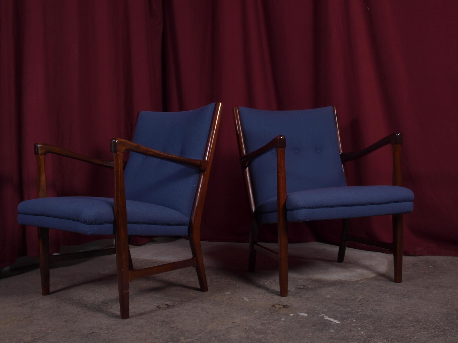 Fritz Hansen Easy Chairs Made in Denmark 1960s 10