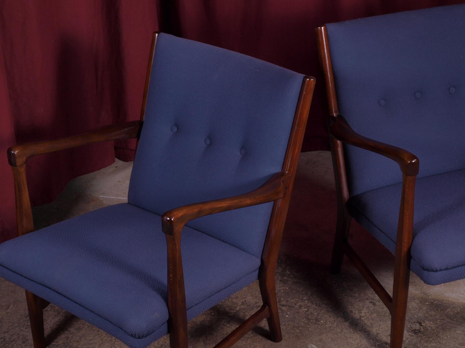 Mid-20th Century Fritz Hansen Easy Chairs Made in Denmark 1960s