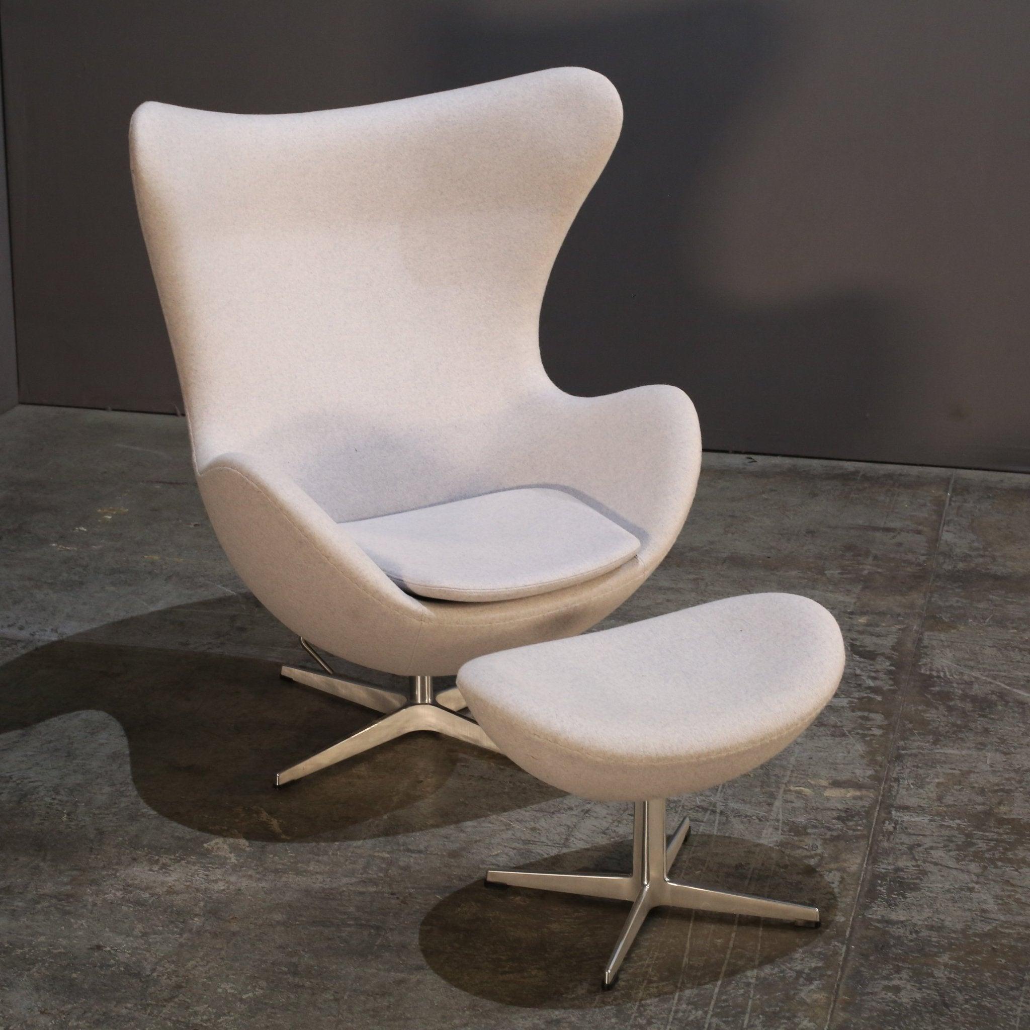 Metal Fritz Hansen Egg Footstool by Arne Jacobsen