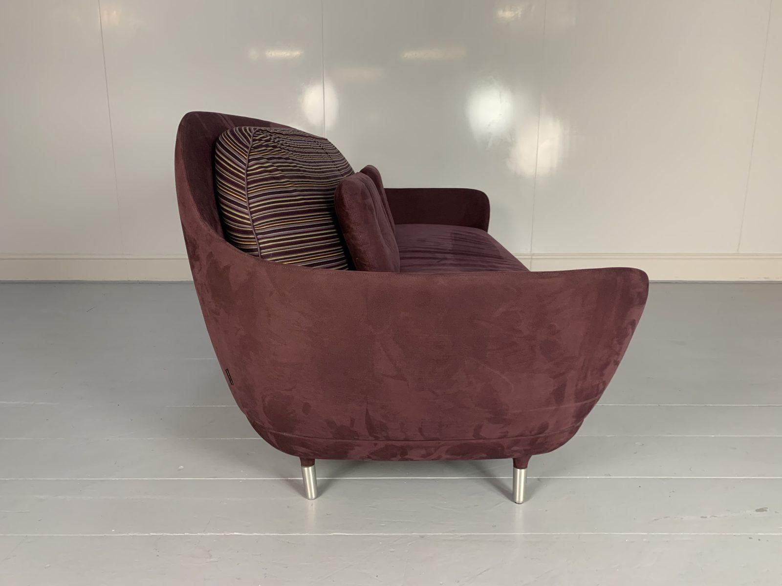 Contemporary Fritz Hansen “Favn Jh3” Sofa, in Purple Alcantara For Sale