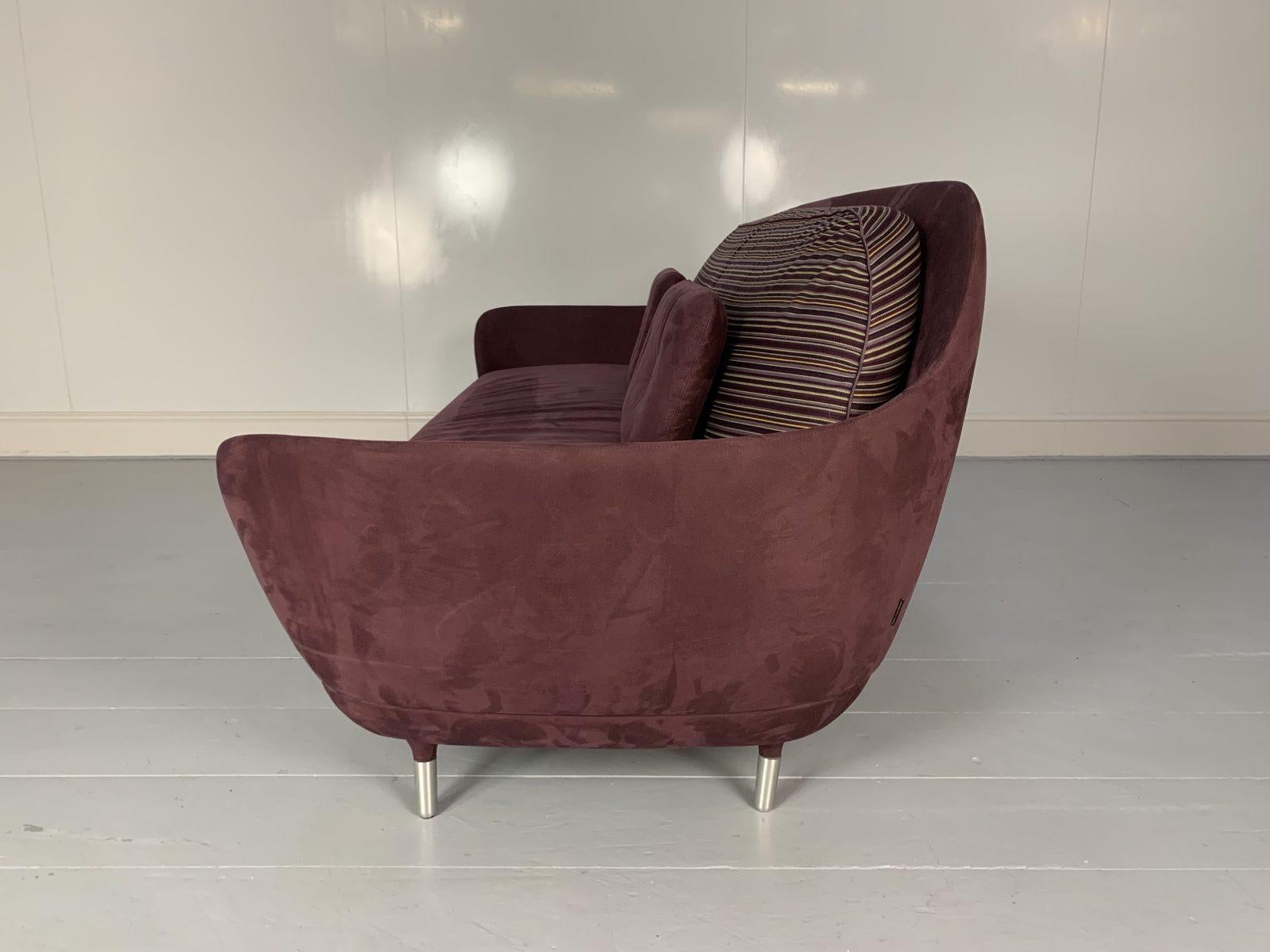 Fabric Fritz Hansen “Favn Jh3” Sofa, in Purple Alcantara For Sale