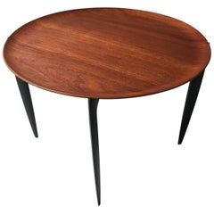 Fritz Hansen Folding Tray Table in Teak and Black