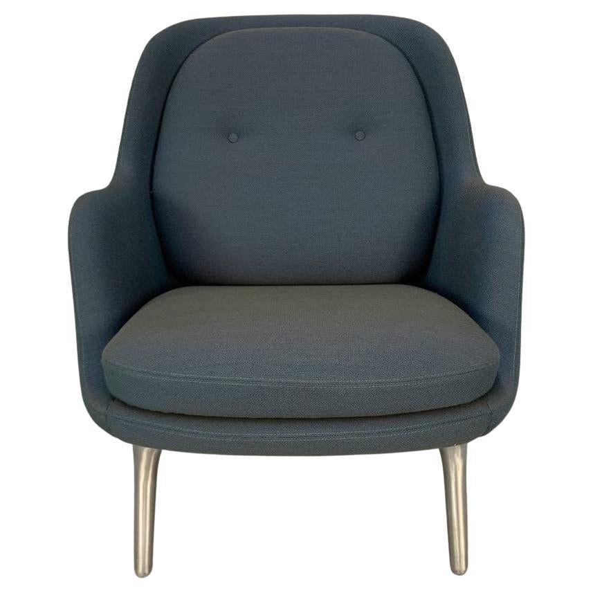 Fritz Hansen “Fri” Lounge Armchair in Blue Fabric