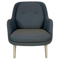Fritz Hansen “Fri” Lounge Armchair in Blue Fabric