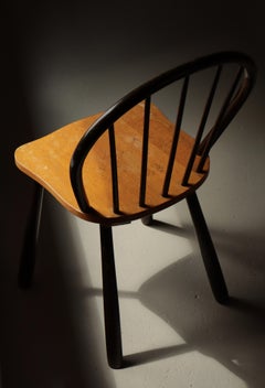 Fritz Hansen Funkis Spindle Chair no. 4157 in Stained Beechwood, Denmark, 1940s