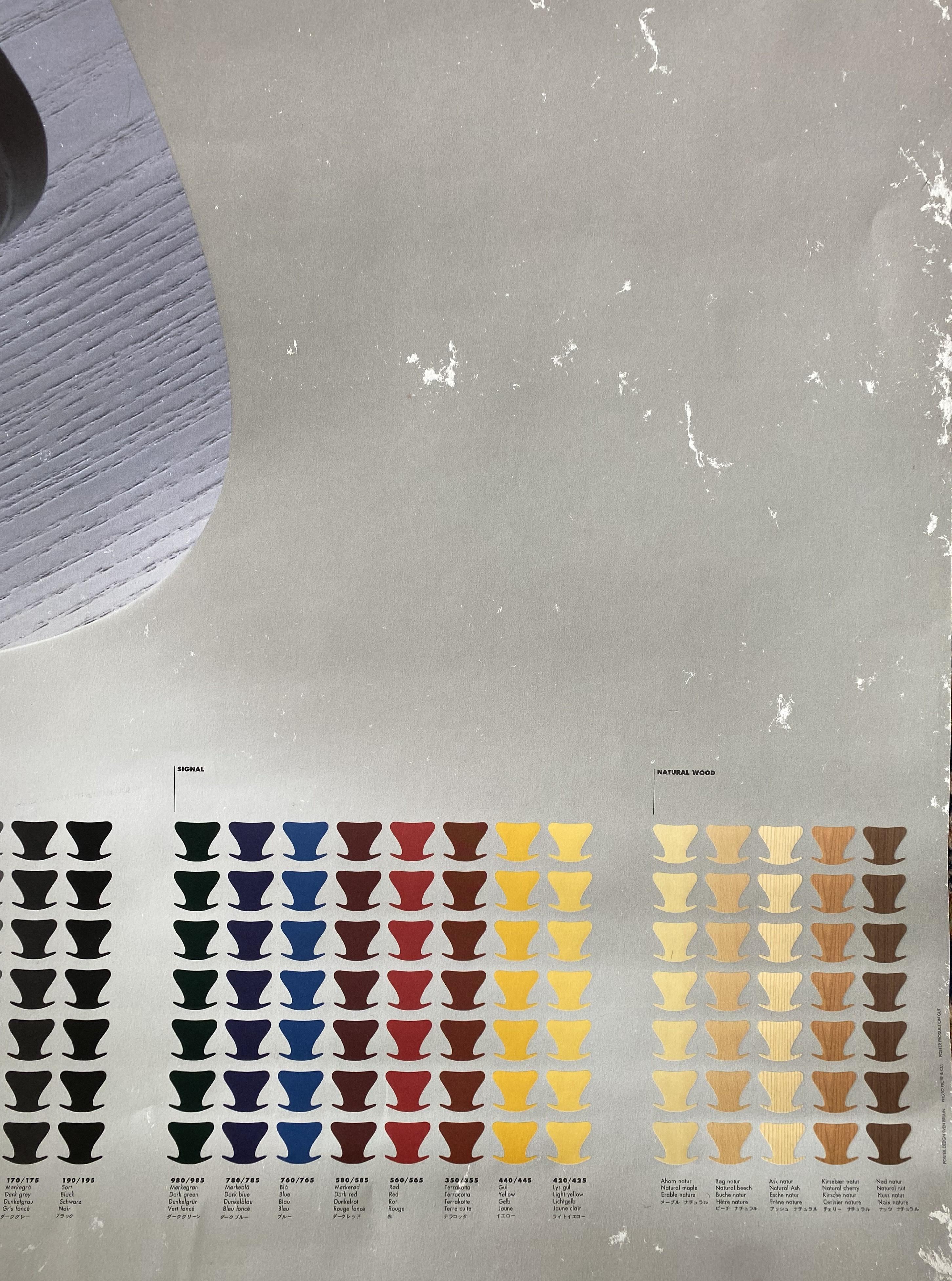 Fritz Hansen-Möbelplakat für Arne Jacobsen, Schmetterlingsstuhl, Dänemark (Dänisch) im Angebot
